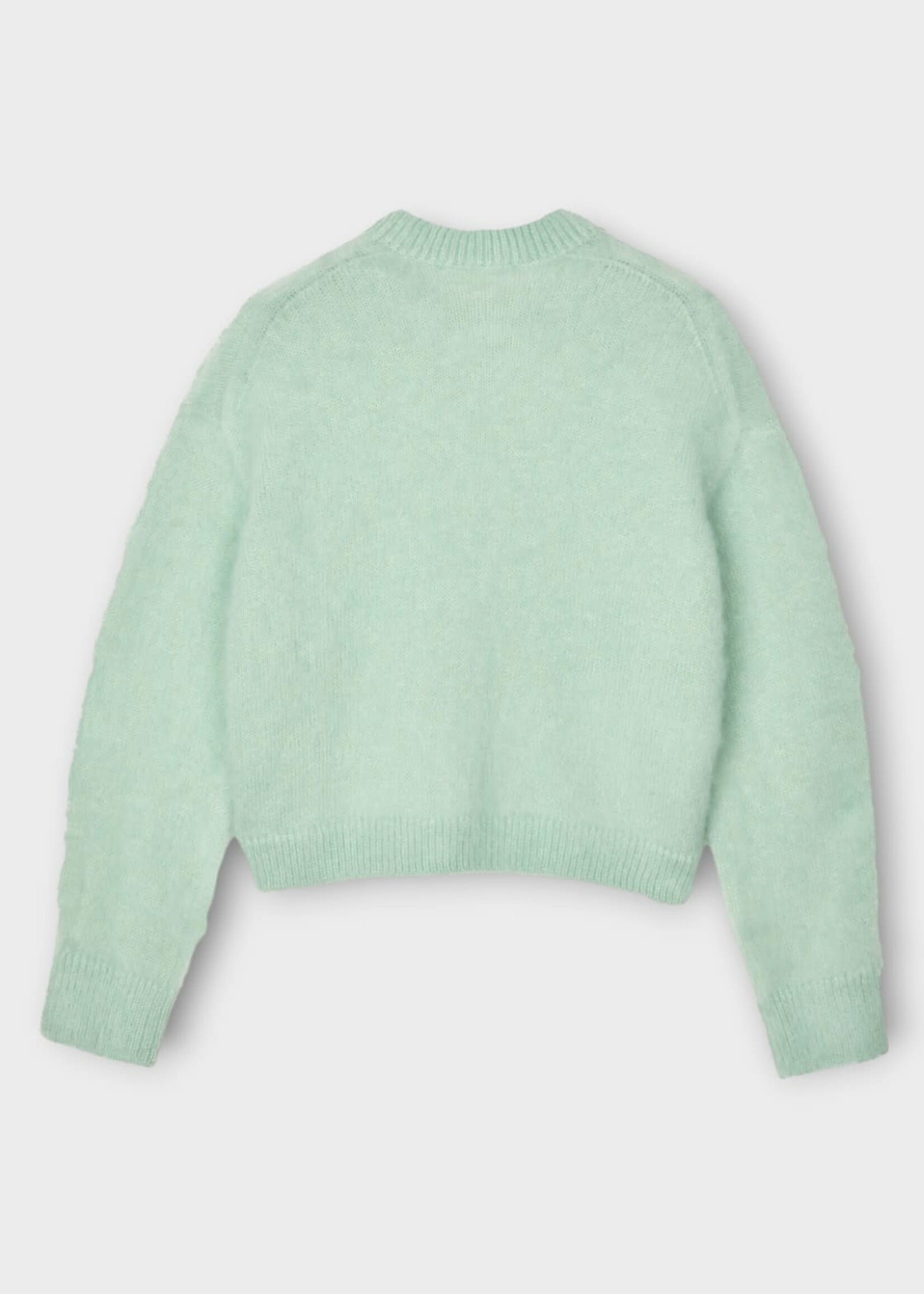 Cecilie Bahnsen Cecilie Bahnsen Knitwear, Green, Cbfirall Mohair & Silk Long Sleeve Jumper In Mint