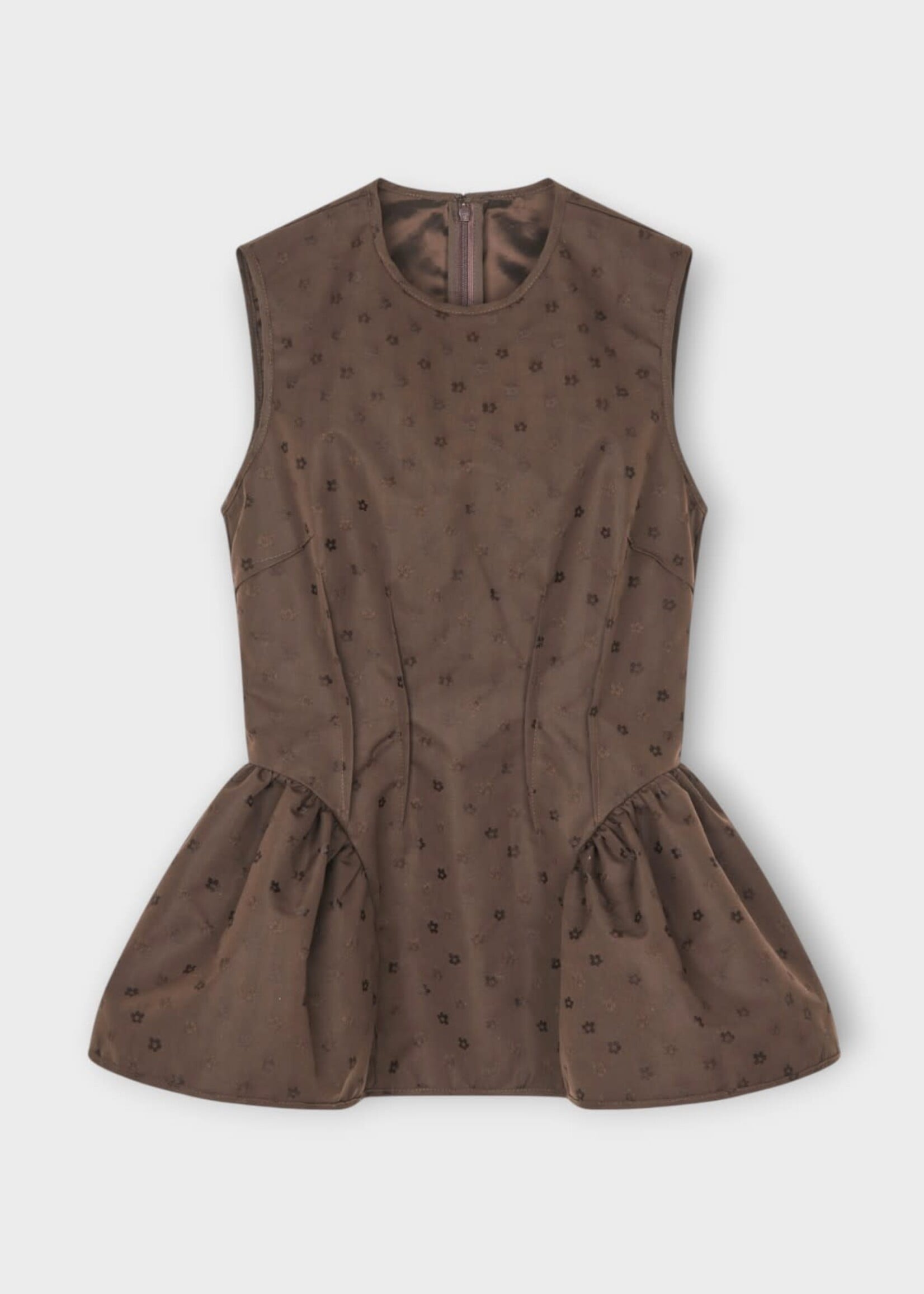 Cecilie Bahnsen Cecilie Bahnsen Top, Brown, Cbdaimi Iris Jacquard Sleeveless Top In Brown