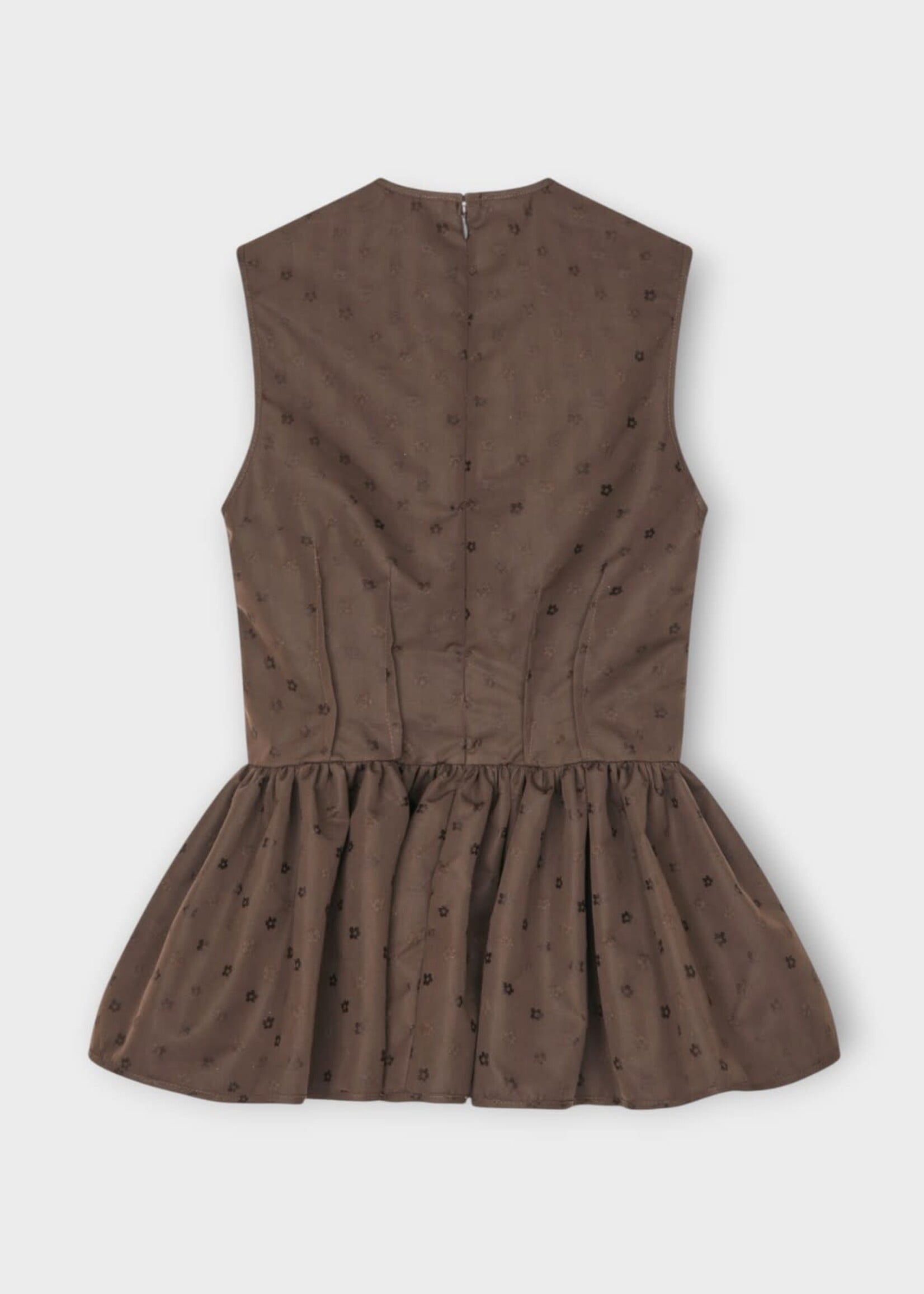 Cecilie Bahnsen Cecilie Bahnsen Top, Brown, Cbdaimi Iris Jacquard Sleeveless Top In Brown