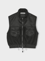 Cecilie Bahnsen Cecilie Bahnsen Jacket, Black, Cbcaspen Anorak Zipped Vest In Black w/ Windflower Embroidery
