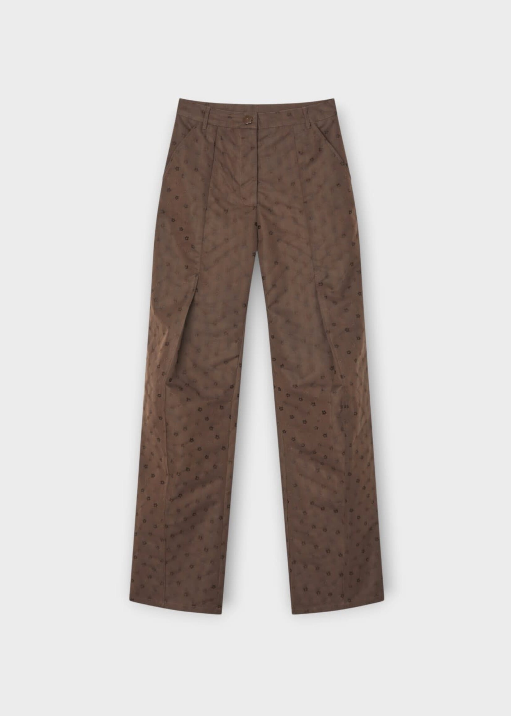 Cecilie Bahnsen Cecilie Bahnsen Trousers, Brown, Cbdarmela Iris Jacquard Voluminous Trousers In Brown