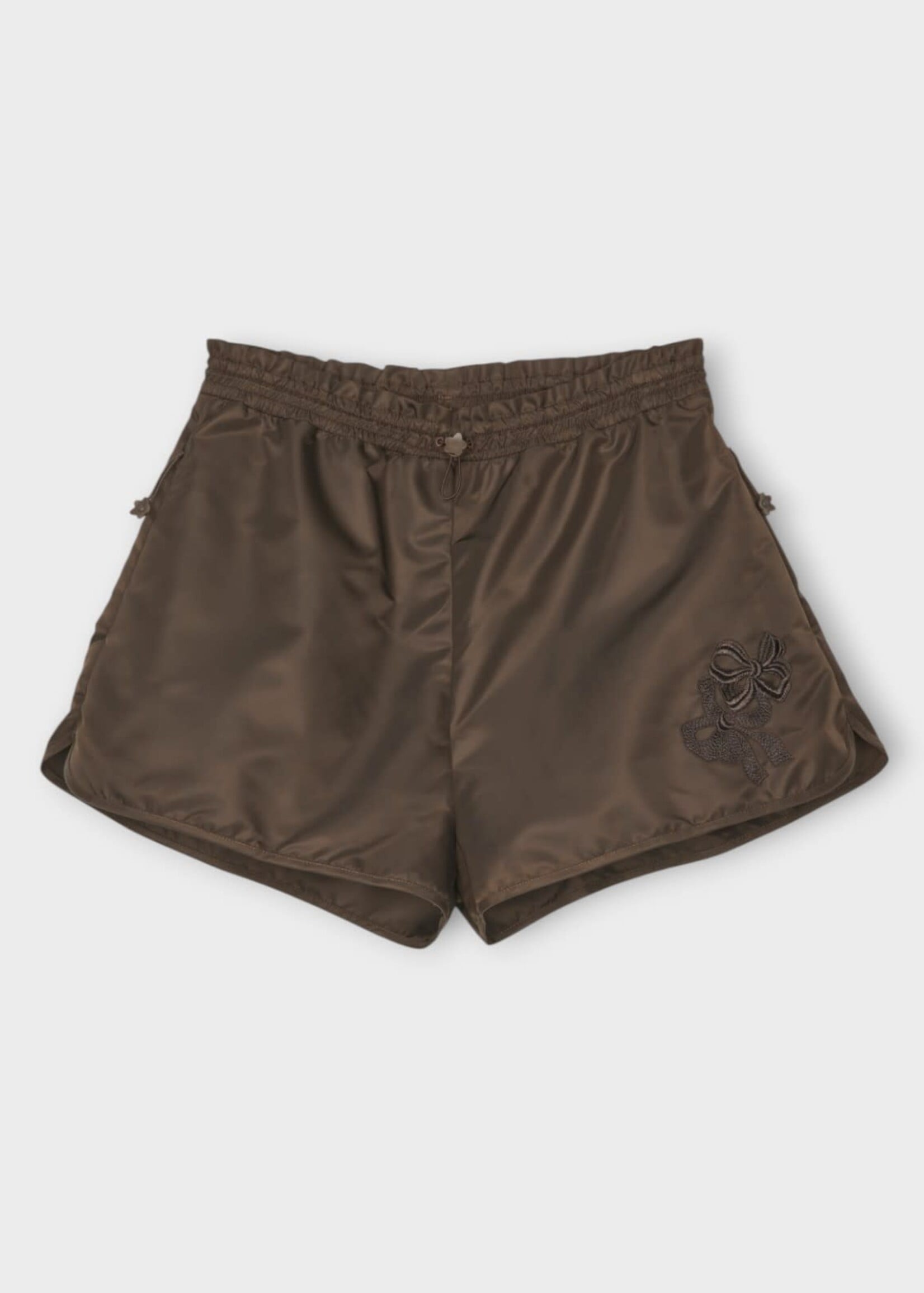 Cecilie Bahnsen Cecilie Bahnsen Shorts, Brown, Cbcolette Technical Nylon Relaxed Fit Shorts In Brown