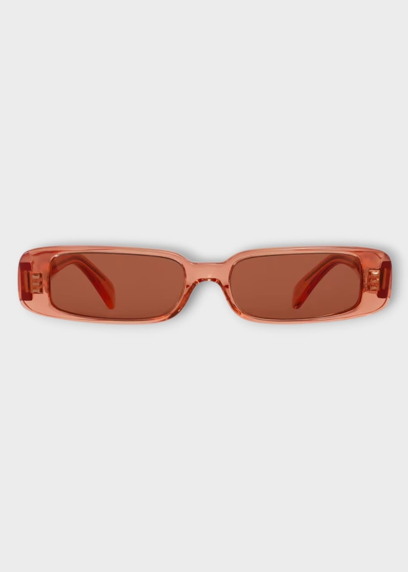 Celine Celine Sunglasses, Pink, Rectangular S343 Acetate Sunglasses In Transparent Coral w/ Rust Lenses
