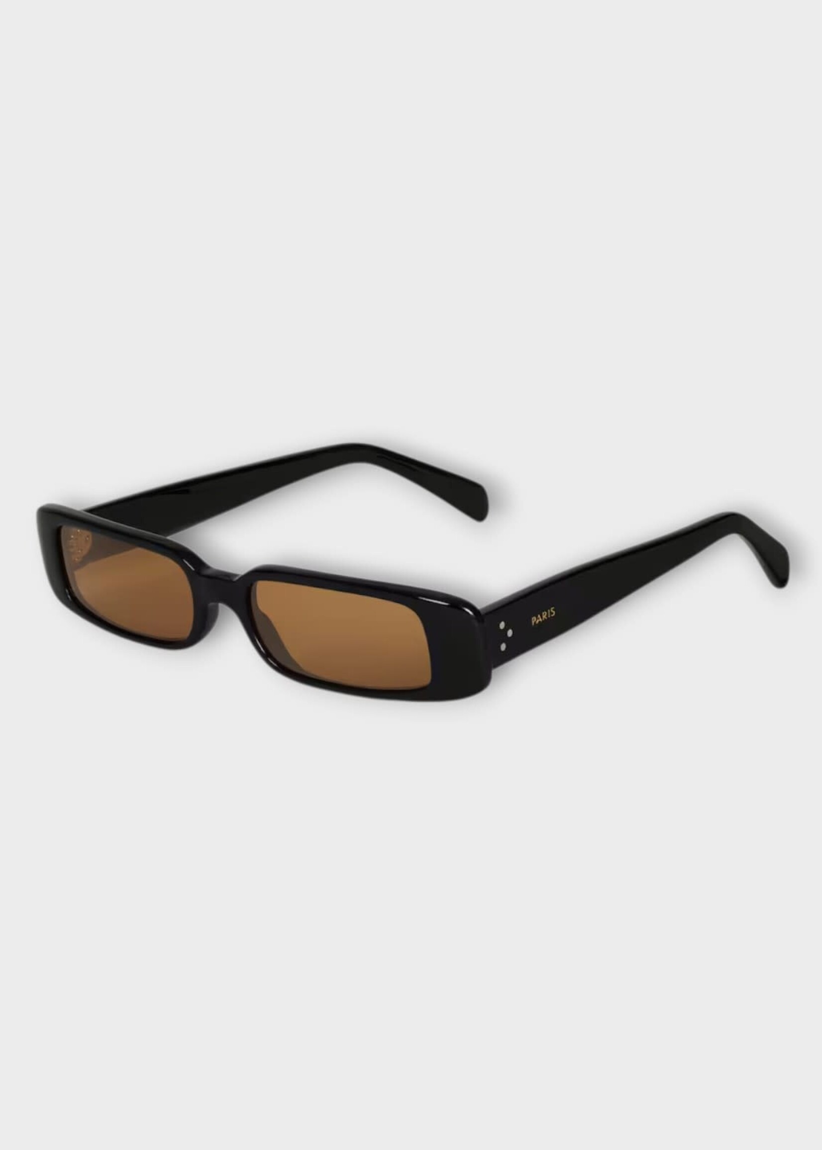 Celine Celine Sunglasses, Black, Rectangular S343 Acetate Sunglasses In Black w/ Nicotine Lenses
