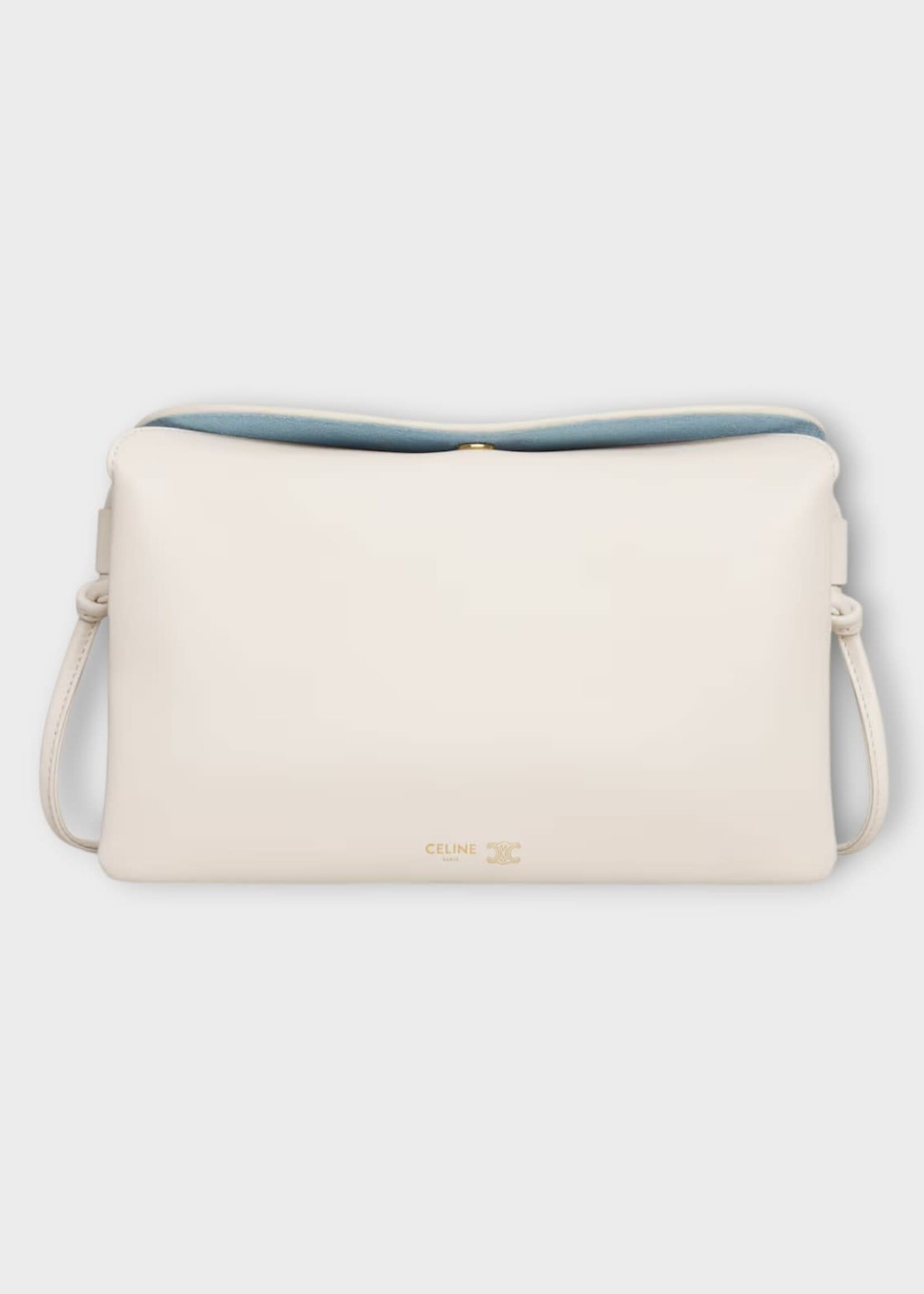 Celine Celine Bag, White, Trio Flap Smooth Lambskin In Rice