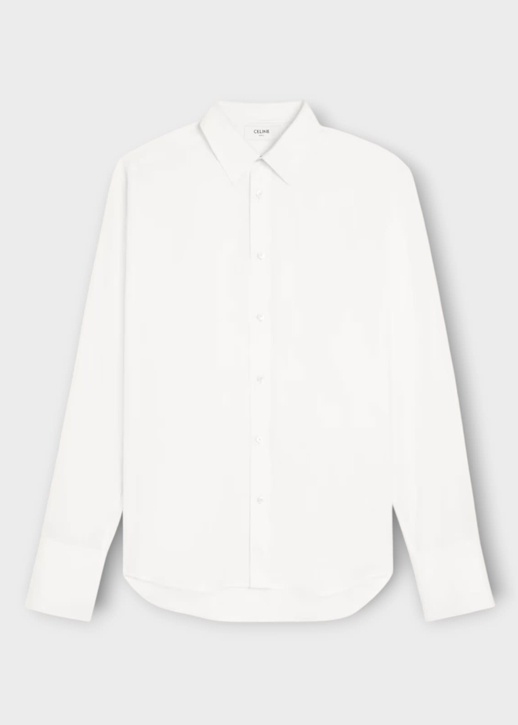 Celine Celine Shirt, White, Cotton Poplin Medium Shirt In White
