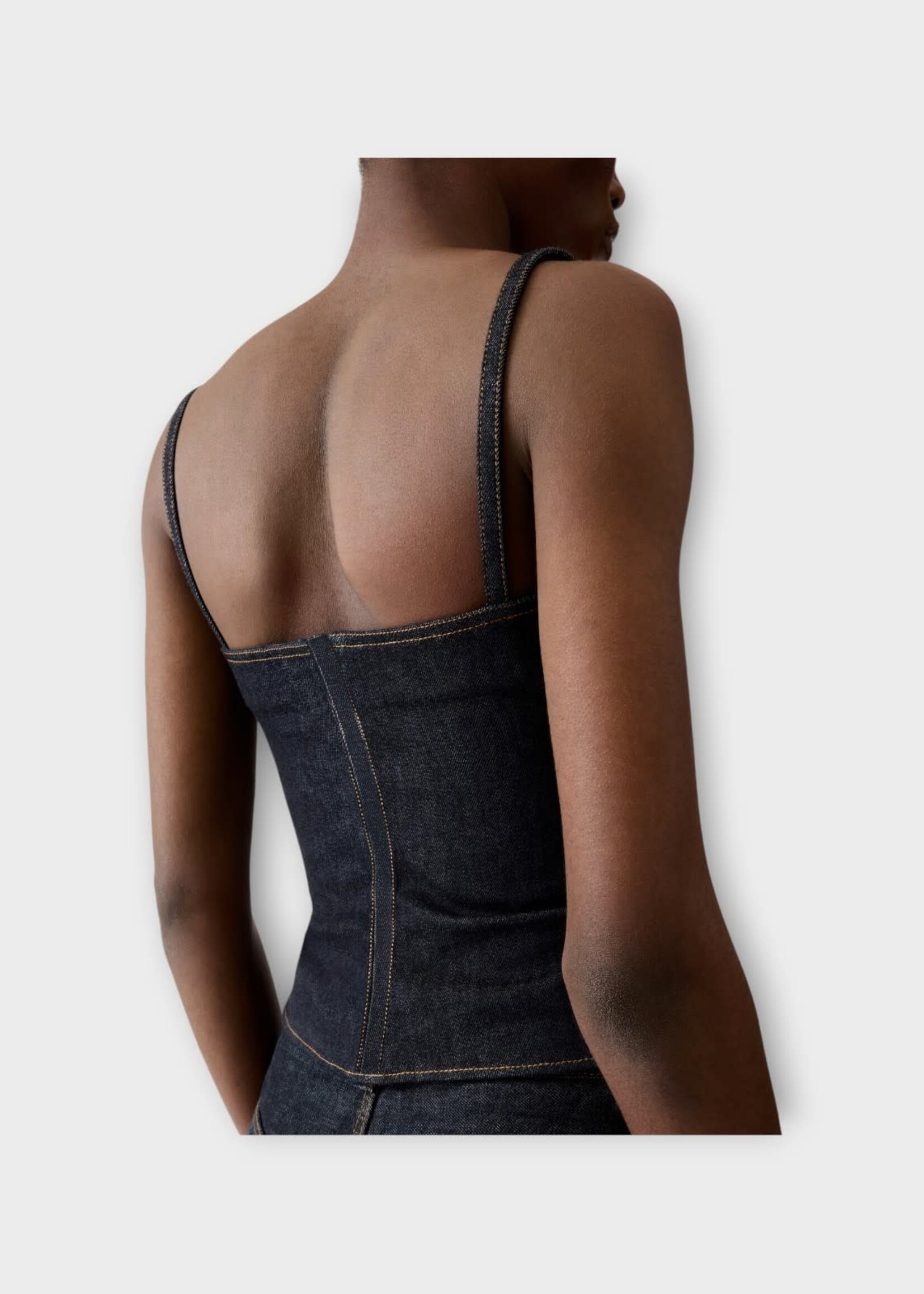 Jacquemus Jacquemus Top, Navy, Le Haut De-Nimes Pina Denim Tank Top In Dark Navy