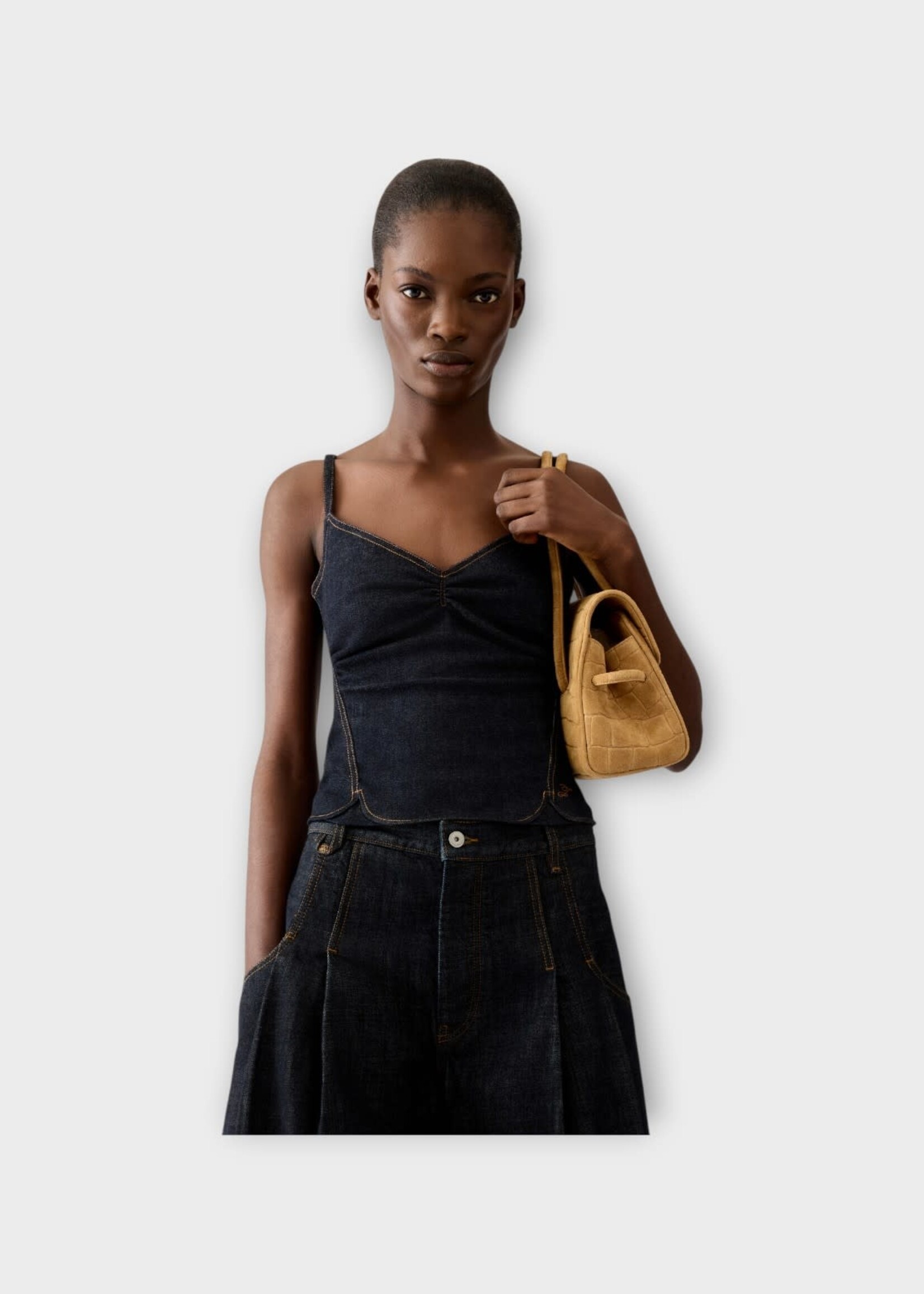 Jacquemus Jacquemus Top, Navy, Le Haut De-Nimes Pina Denim Tank Top In Dark Navy