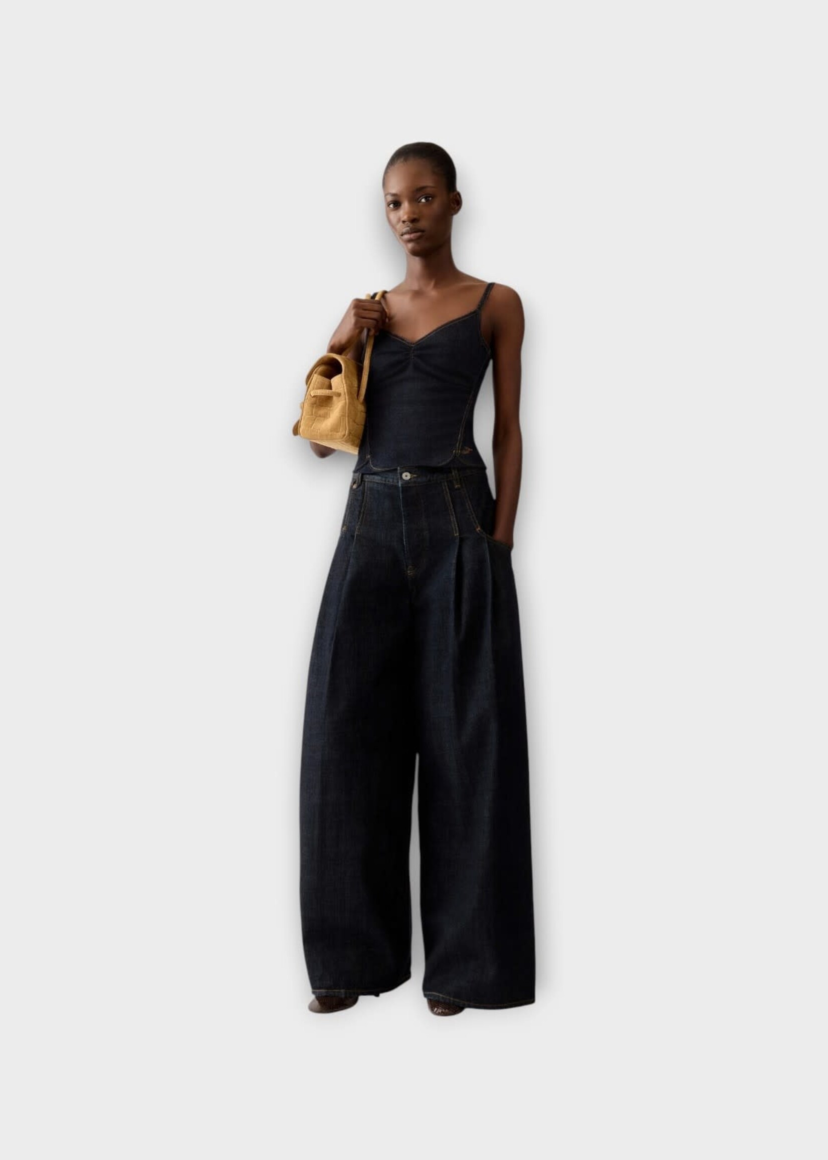 Jacquemus Jacquemus Top, Navy, Le Haut De-Nimes Pina Denim Tank Top In Dark Navy