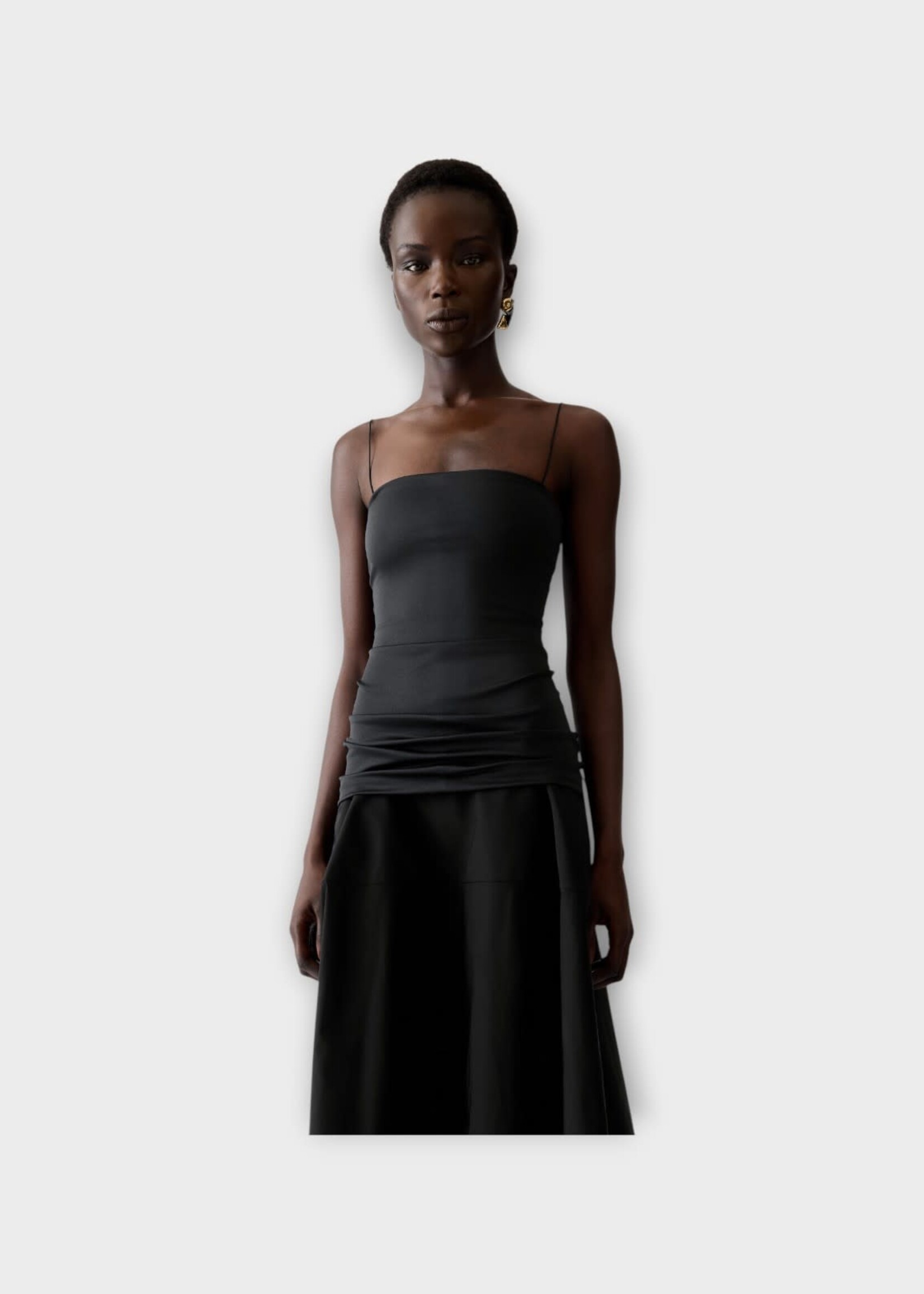 Jacquemus Jacquemus Dress, Black, La Robe Paradiso Thin Strap Midi Dress In Black