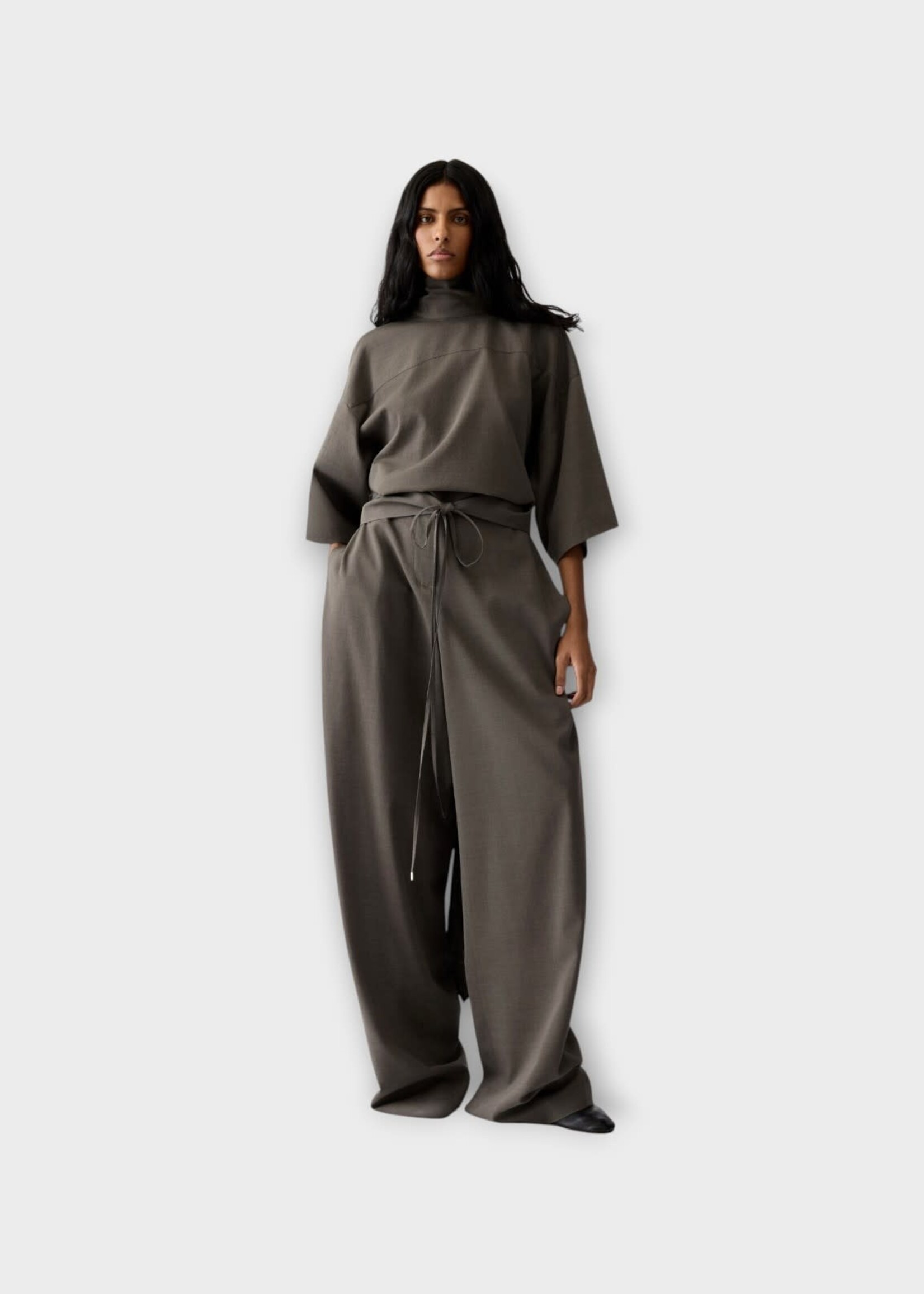 Jacquemus Jacquemus Shirt, Grey, La Blouse Havana Draped Fluid Top In Grey