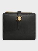 Celine Celine Bag, Black, Compact Goatskin Wallet In Black