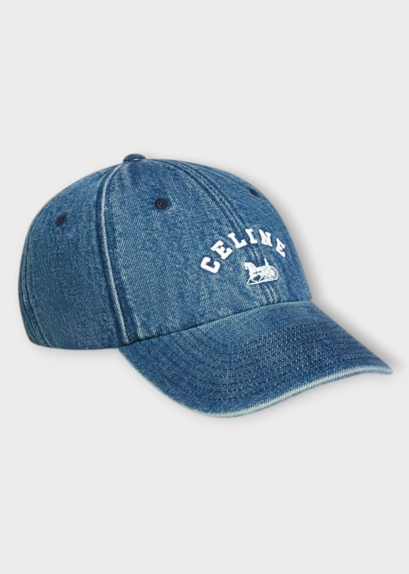 Celine Celine Hat, Blue, Rigid Cotton Denim Celine Sulky Richelieu Cap In Vivienne Glass