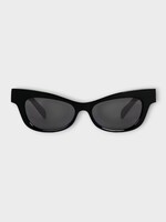 Celine Celine Sunglasses, Black, Acetate Triomphe 19 Cat Eye Acetate Frame In Black w/ Smoke Lenses