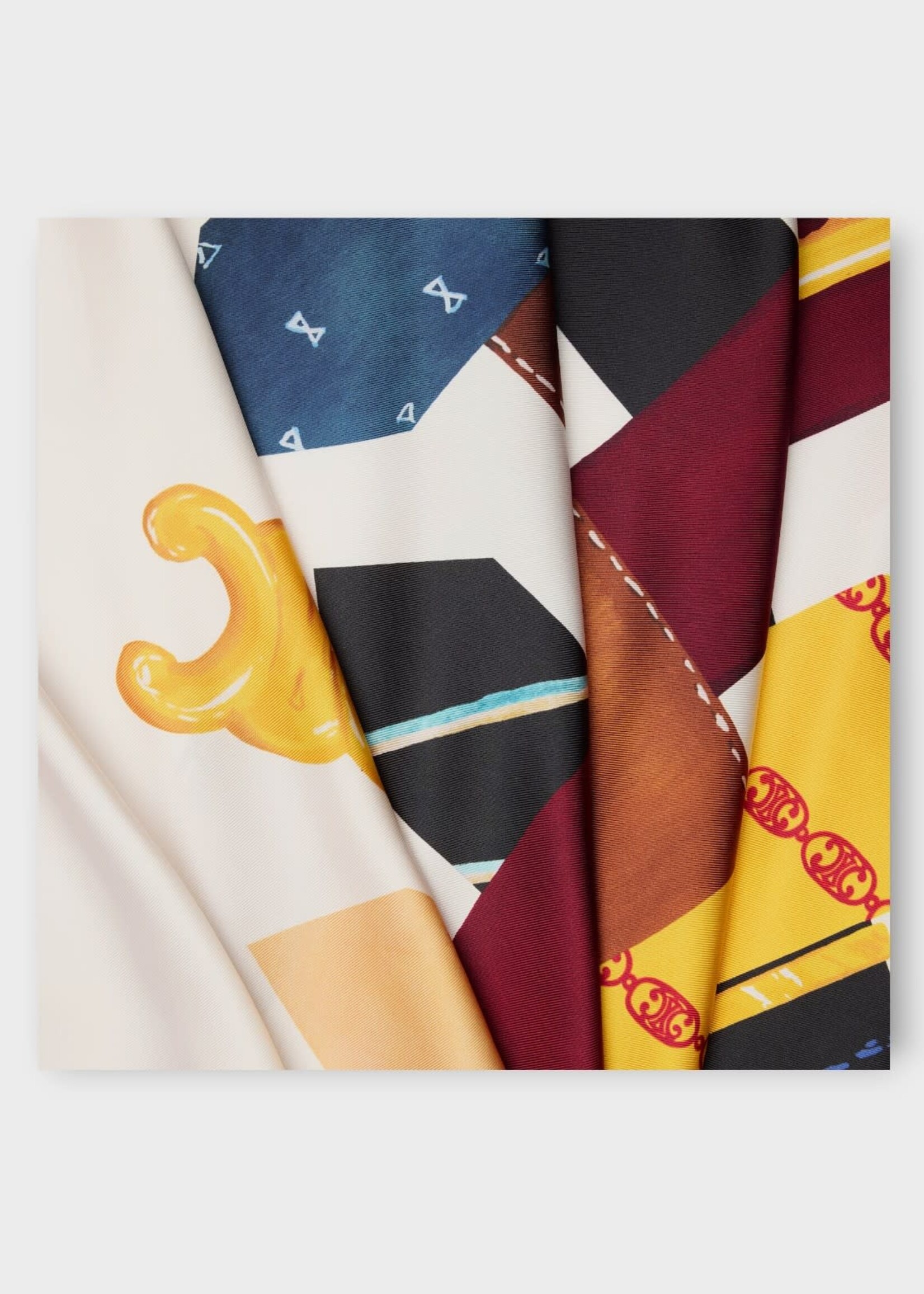 Celine Celine Scarf, Print, Silk Twill 90X90 Cm Square In Multicolor w/ Belts And Ties Print