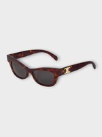 Celine Celine Sunglasses, Brown, Acetate Triomphe 19 Cat Eye Acetate Frame In Red Havana w/ Smoke Lenses