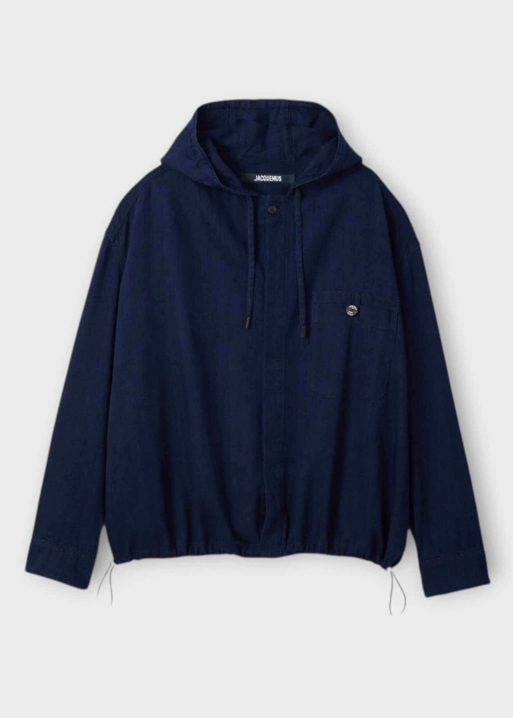 Jacquemus Jacquemus Shirt, Navy, La Chemise Denim Chevron Hooded Shirt In Dark Navy w/ Chest Pocket