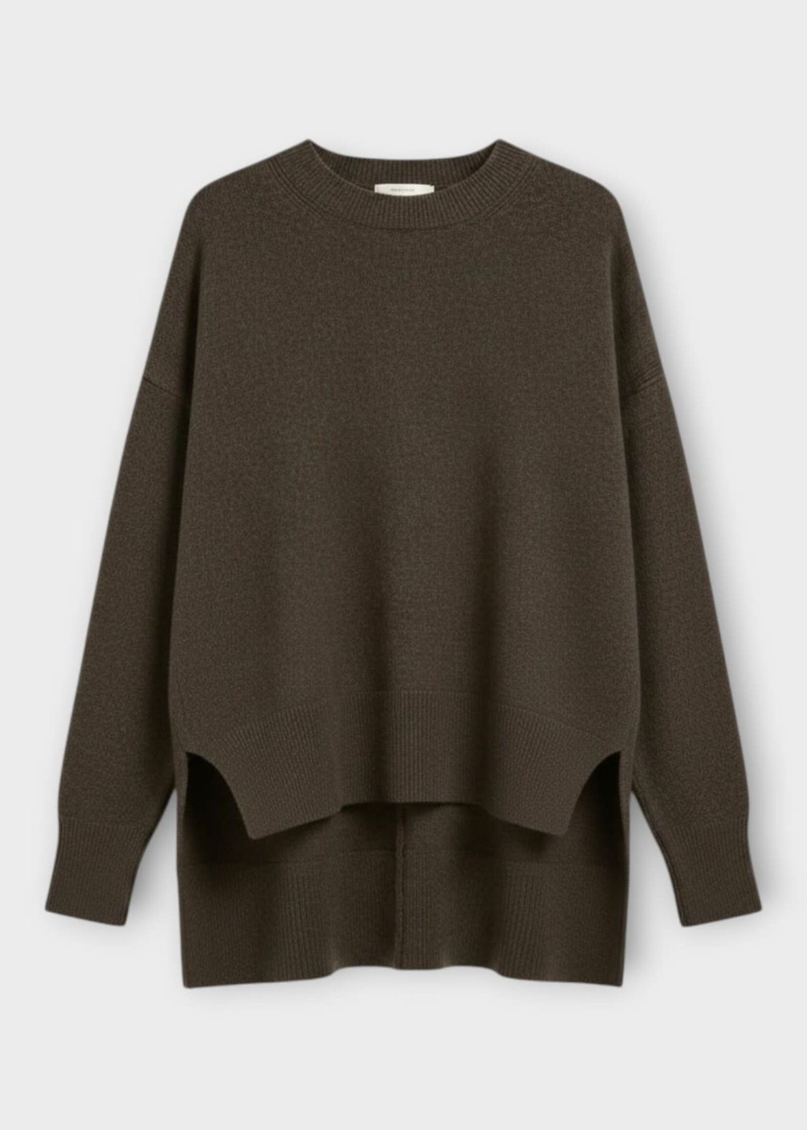Barrie Barrie Knitwear, Grey, Cashmere Oversized Round Neck Pullover In Charcoal