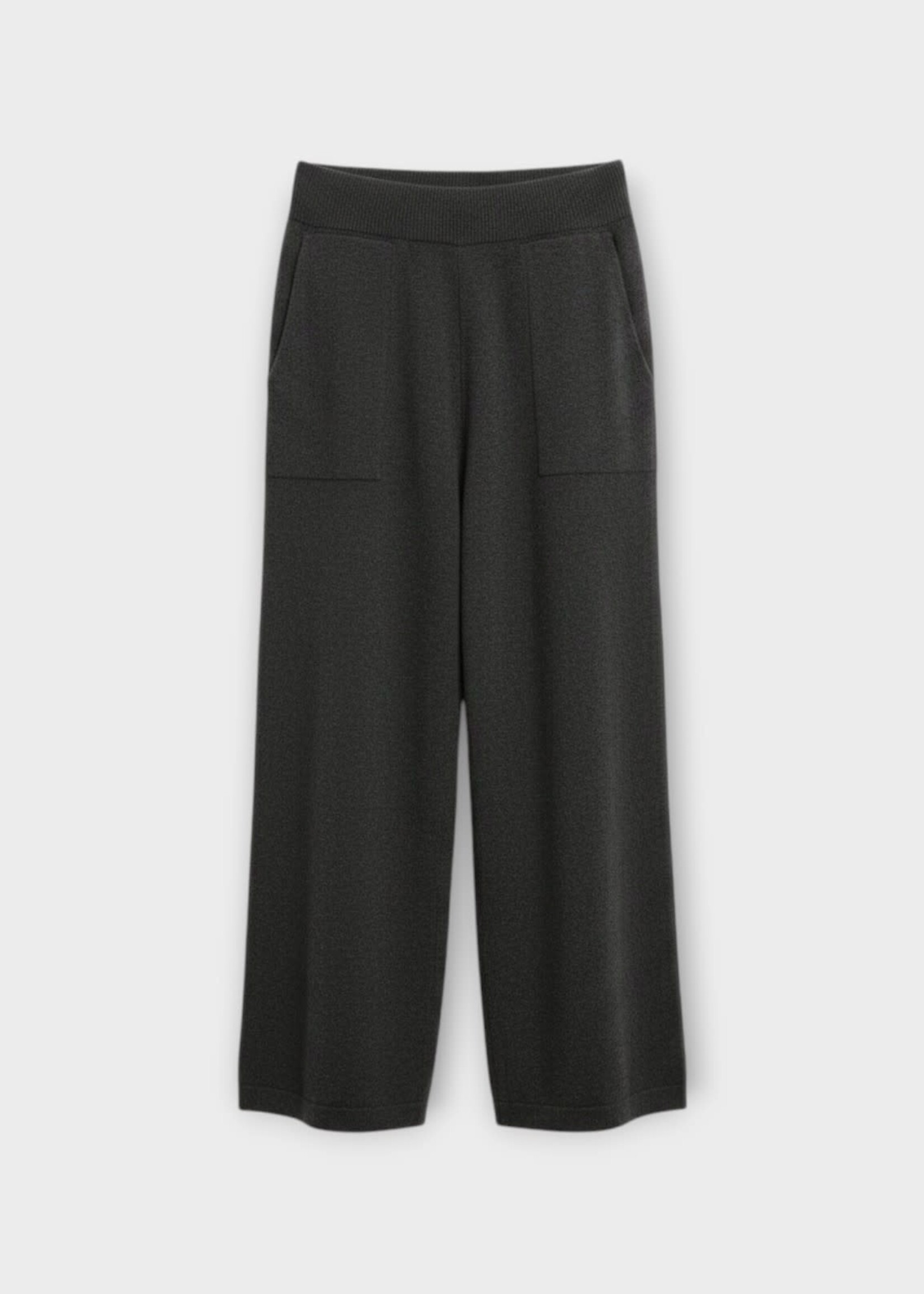Barrie Barrie Trousers, Grey, Cashmere Straight Cut Pants In Charcoal