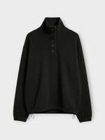 Barrie Barrie Knitwear, Black, Cashmere High Neck Sweater In Black Multi w/ Trim Detail