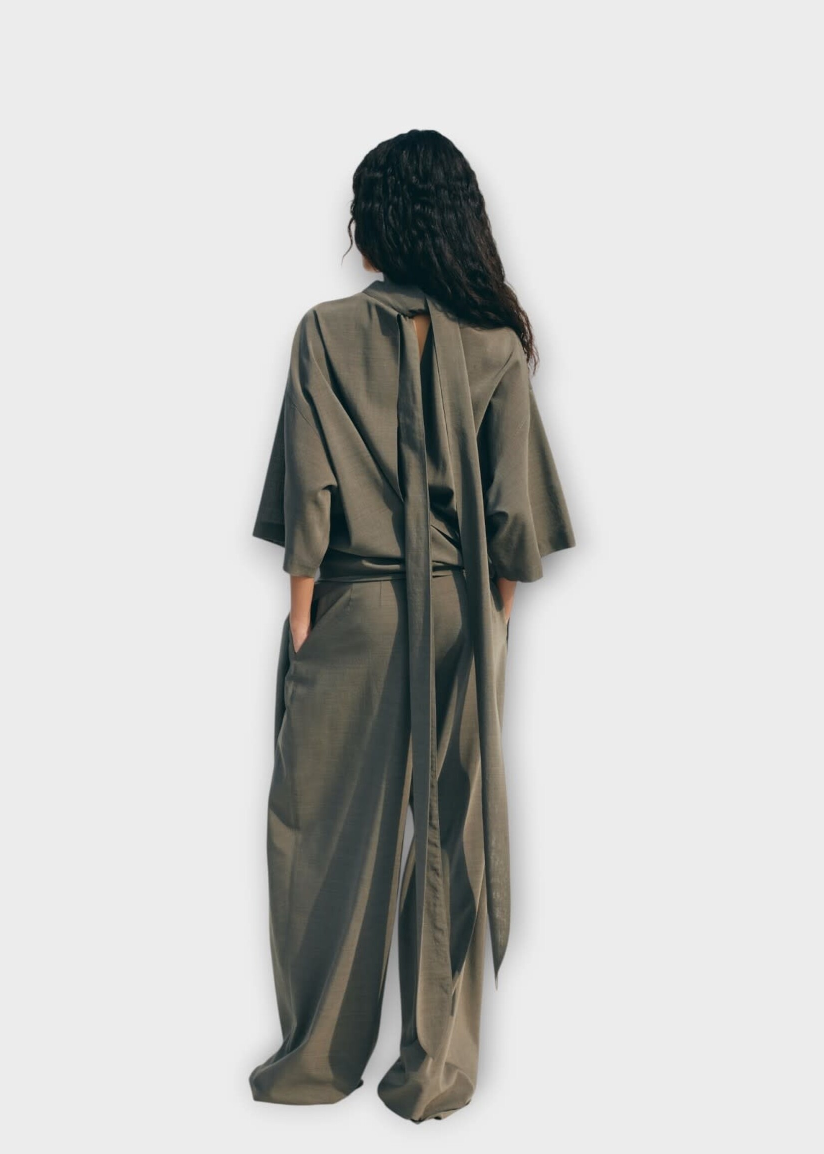Jacquemus Jacquemus Shirt, Grey, La Blouse Havana Draped Fluid Top In Grey