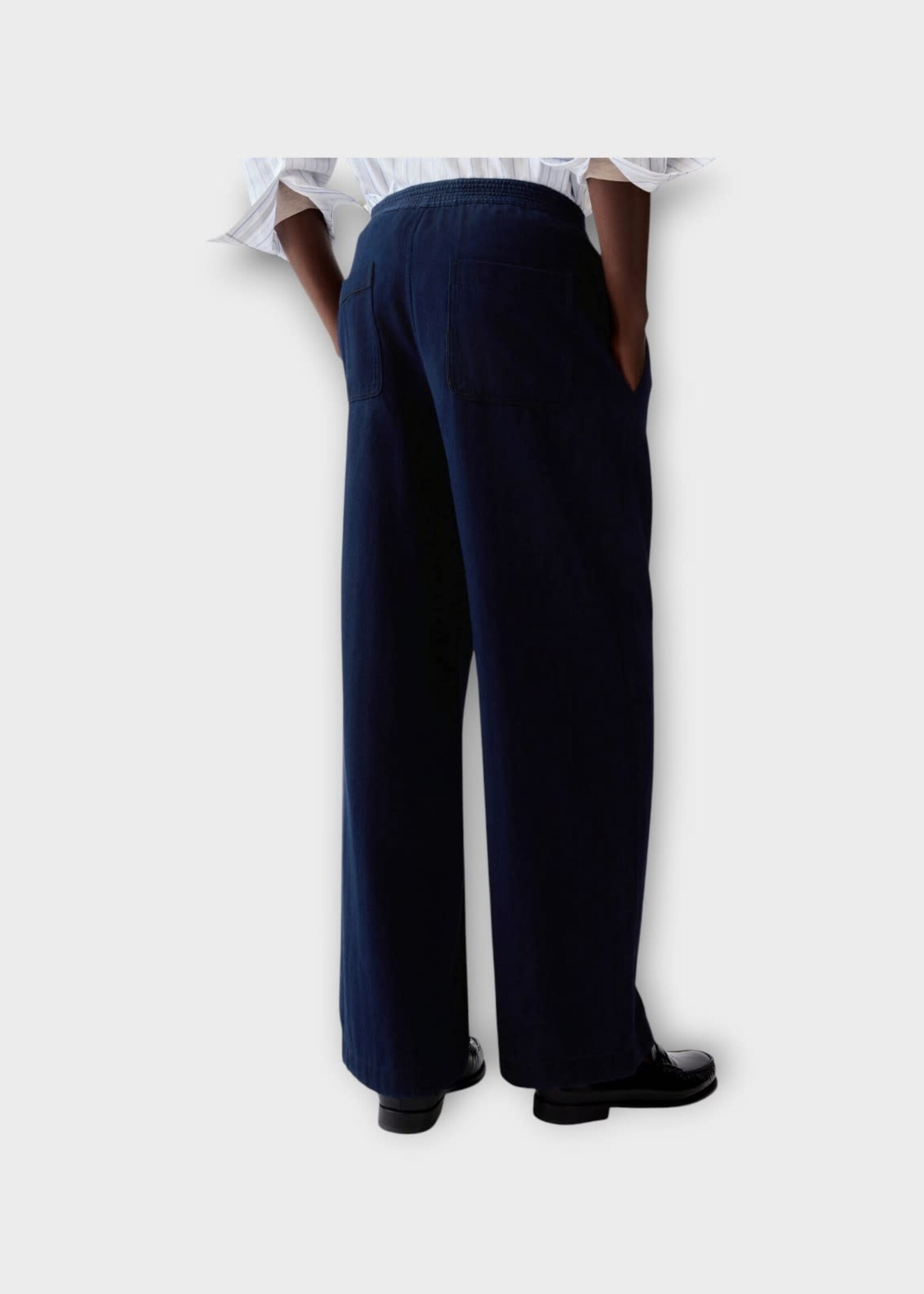 Jacquemus Jacquemus Trousers, Navy, Le De-Nimes Pajama Fluid Denim Pants In Dark Navy