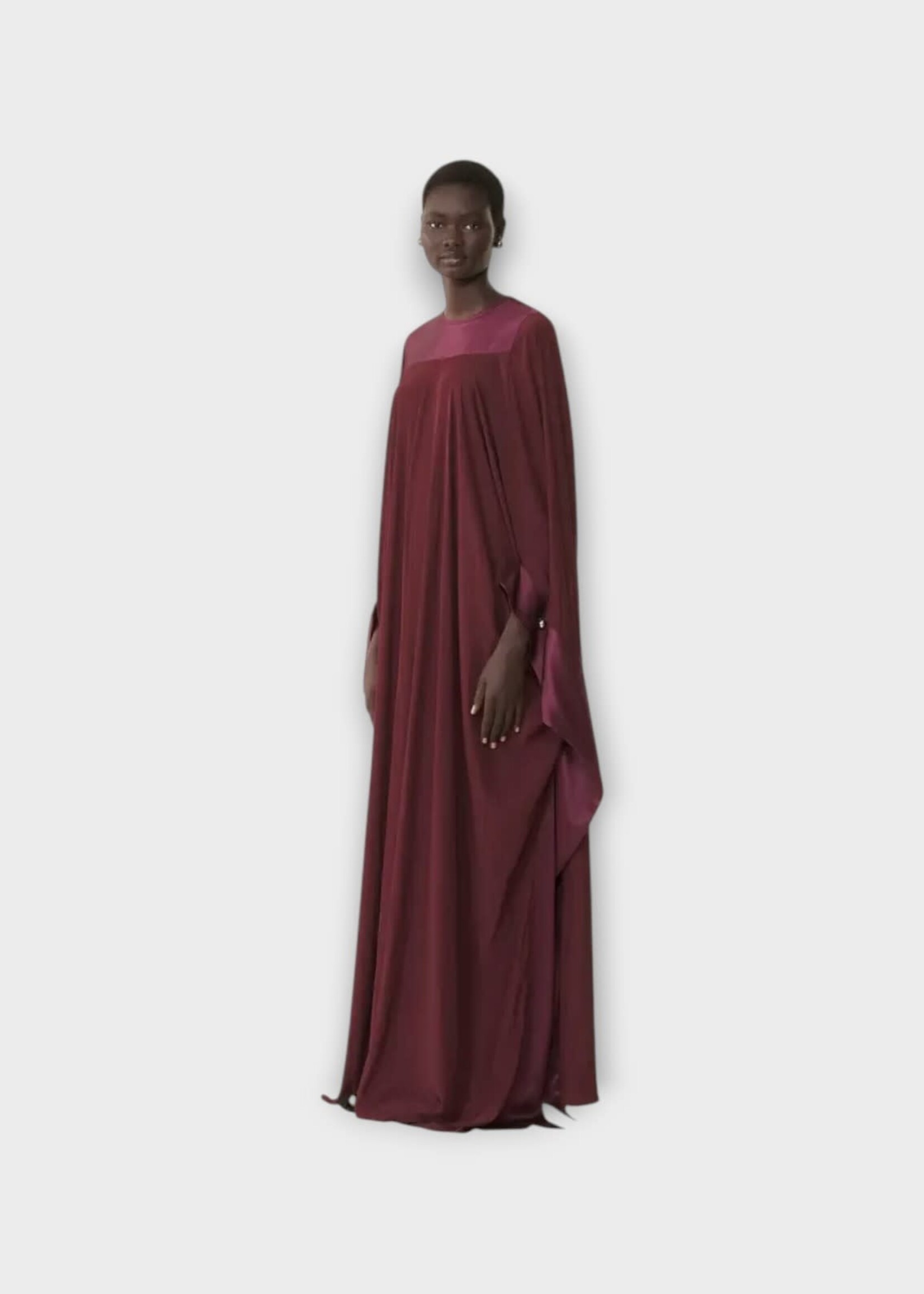 Lanvin Lanvin Dress, Red, Relaxed Fit Full Length Charmeuse Dress In Garnet