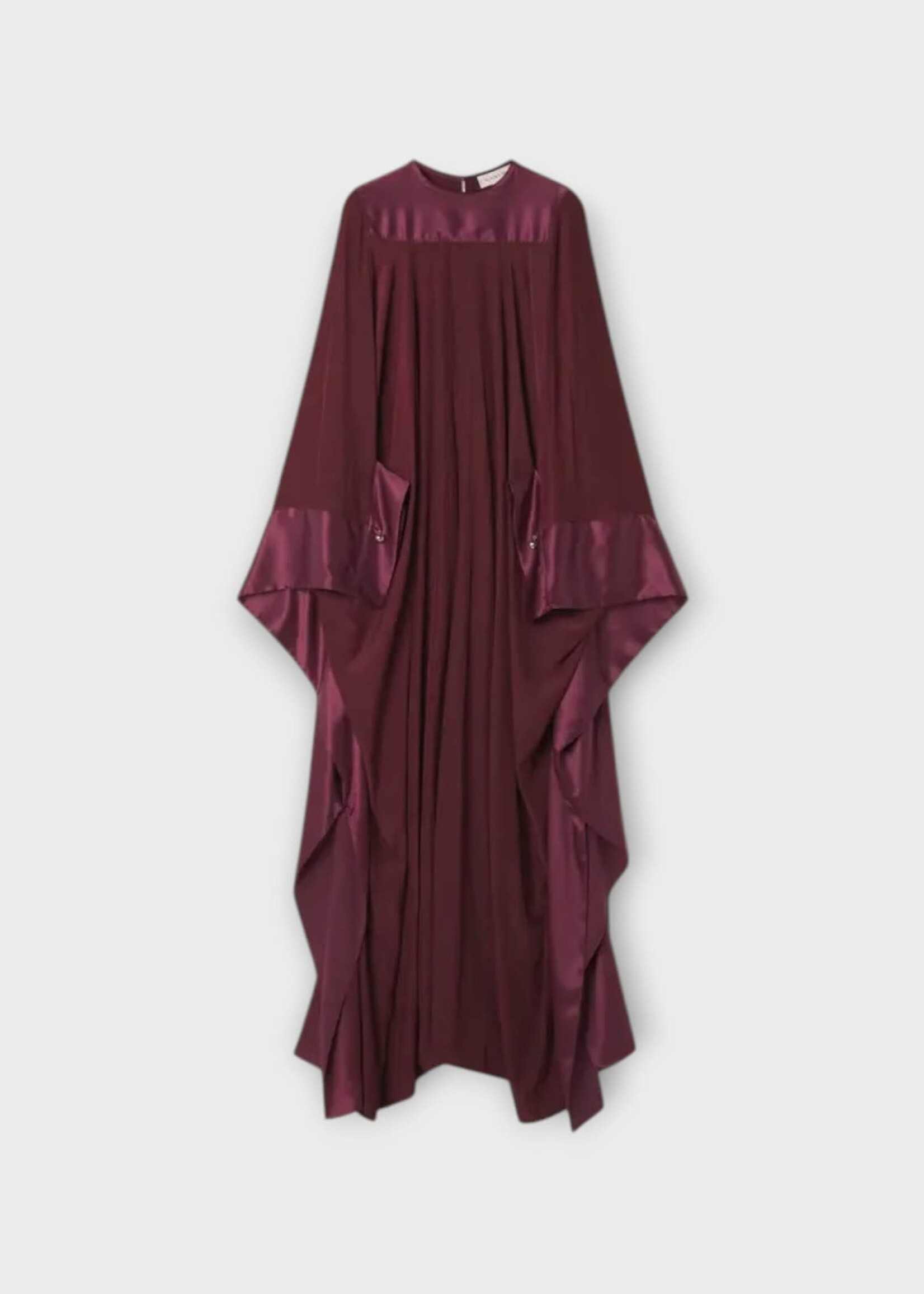 Lanvin Lanvin Dress, Red, Relaxed Fit Full Length Charmeuse Dress In Garnet