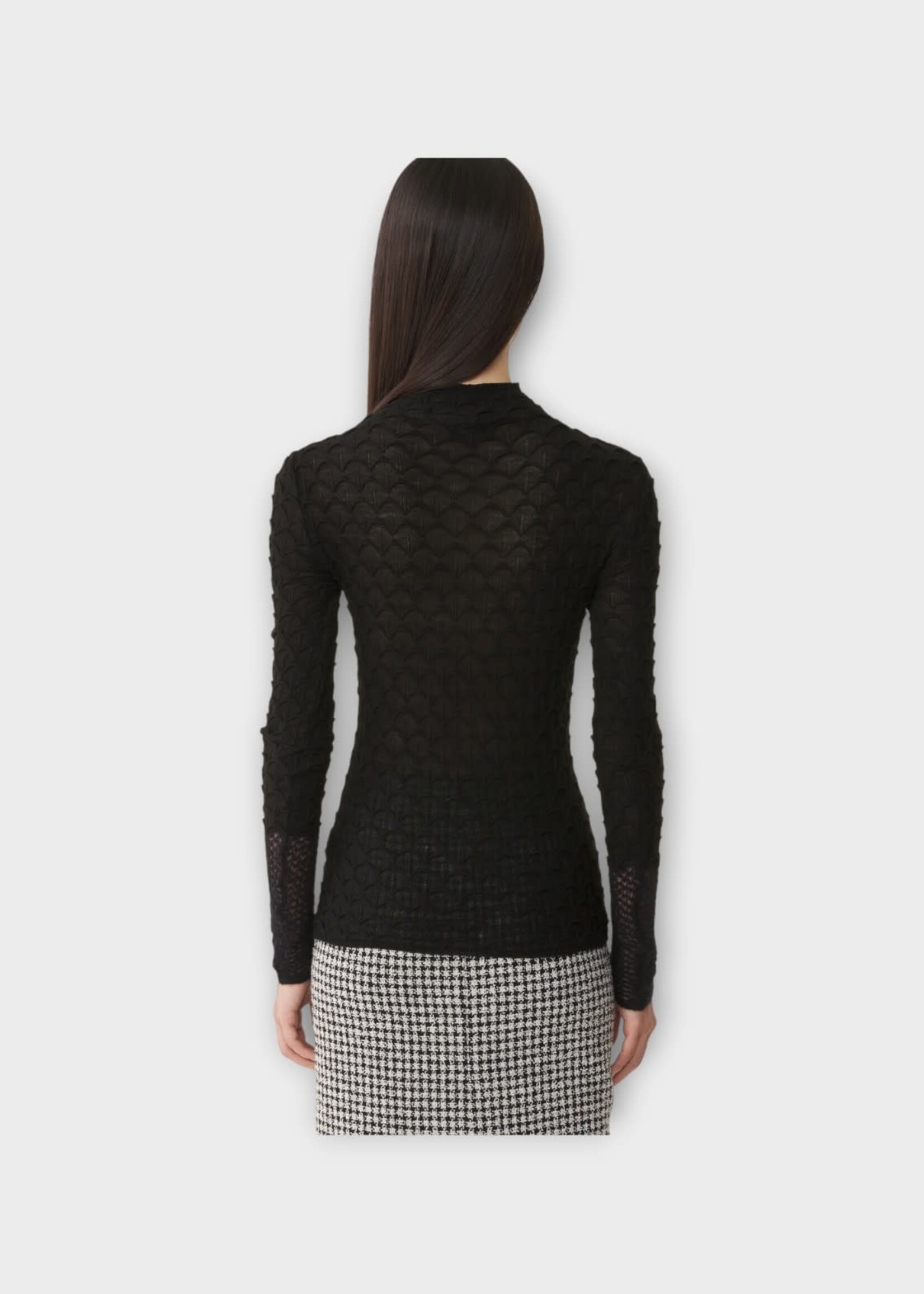 Lanvin Lanvin Knitwear, Black, Wool & Mohair High Neck Jumper In Black