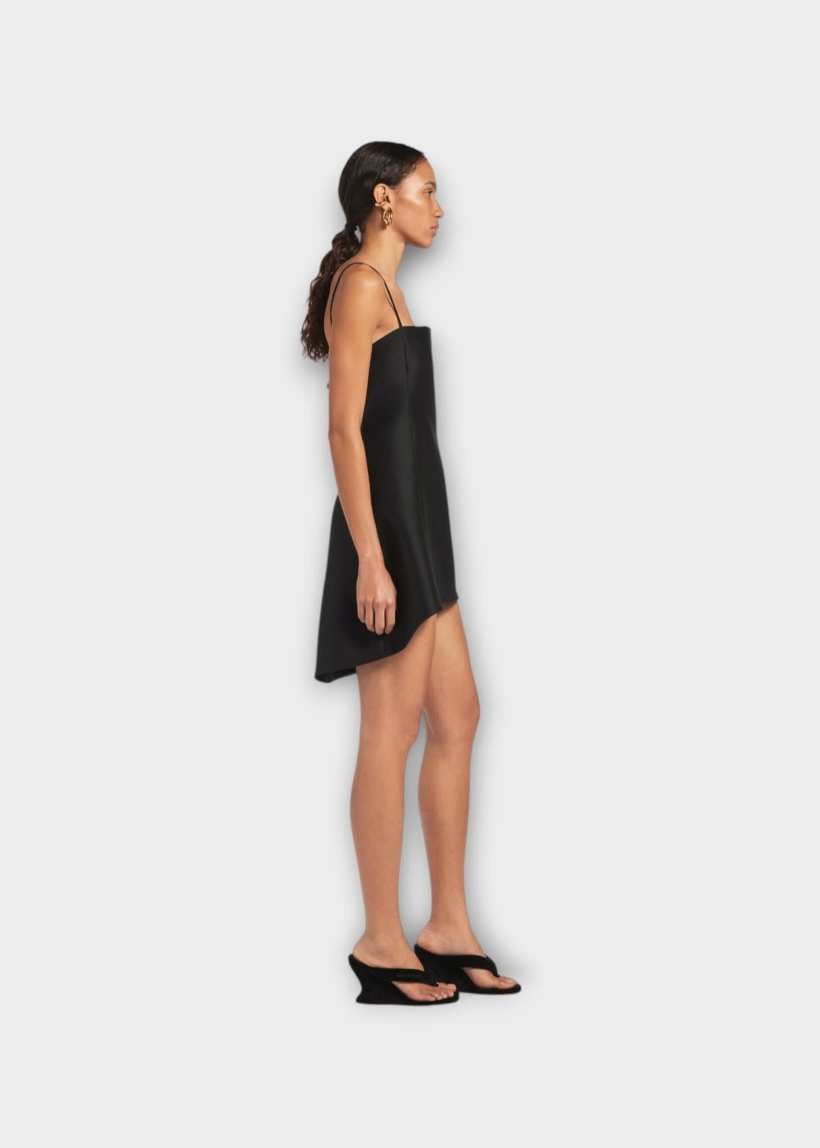 Balenciaga Balenciaga Dress, Black, Wool & Silk Babydoll Strap Dress Black