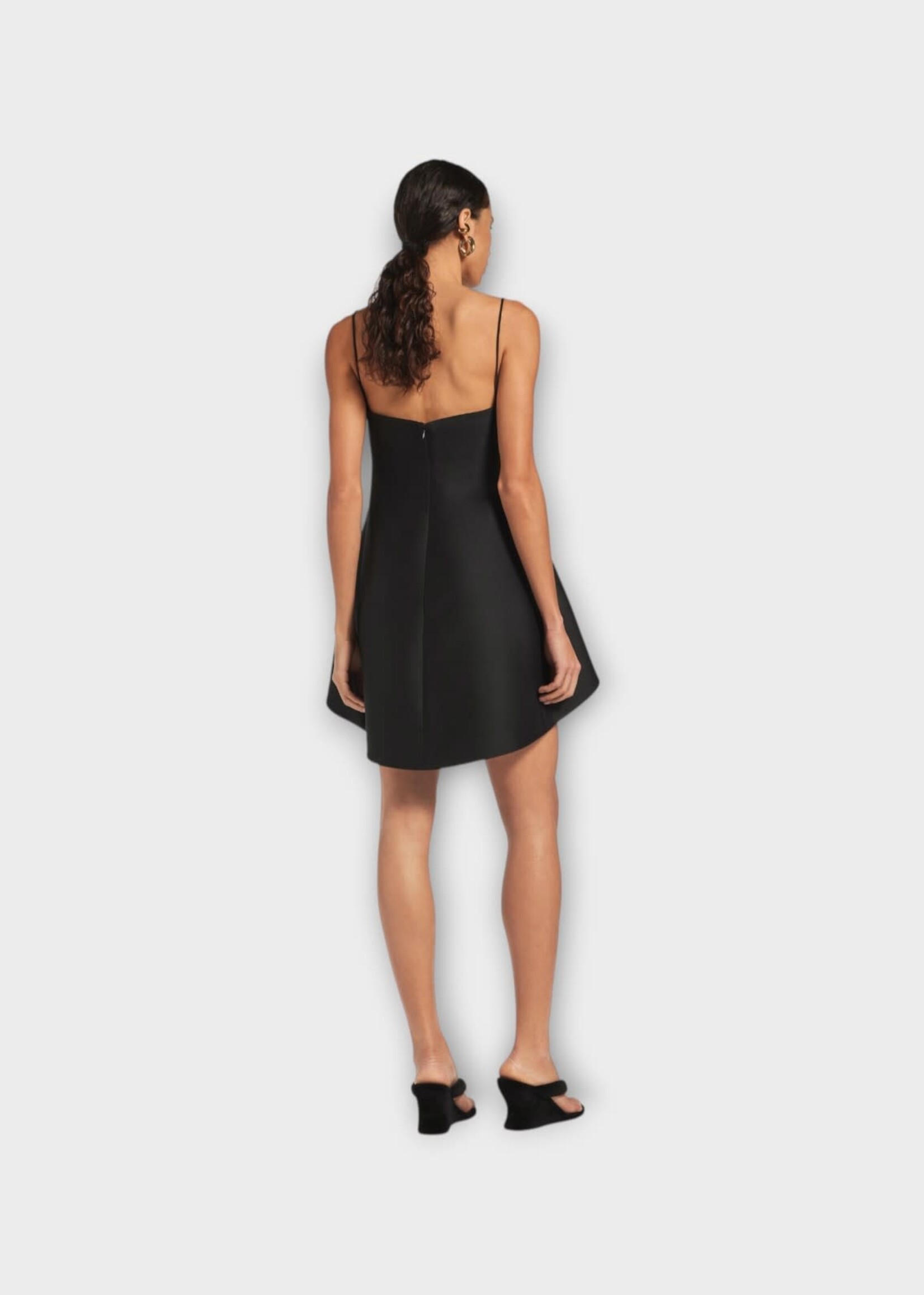 Balenciaga Balenciaga Dress, Black, Wool & Silk Babydoll Strap Dress Black