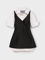 Balenciaga Balenciaga Dress, Black, Wool & Silk Hybrid Shirt Dress in Black & White