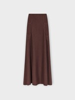 Destree Destree Skirt, Brown, Kara Merino Wool Long Skirt in Brown