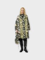 Julia Heuer Julia Heuer Coat, Print, Johan Heavy Crepe Pleated Coat in Black & Multicolor w/ Bruno Print