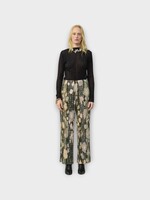 Julia Heuer Julia Heuer Trousers, Print, Jack Heavy Crepe Pleated Pants in Black w/ Bruno Print