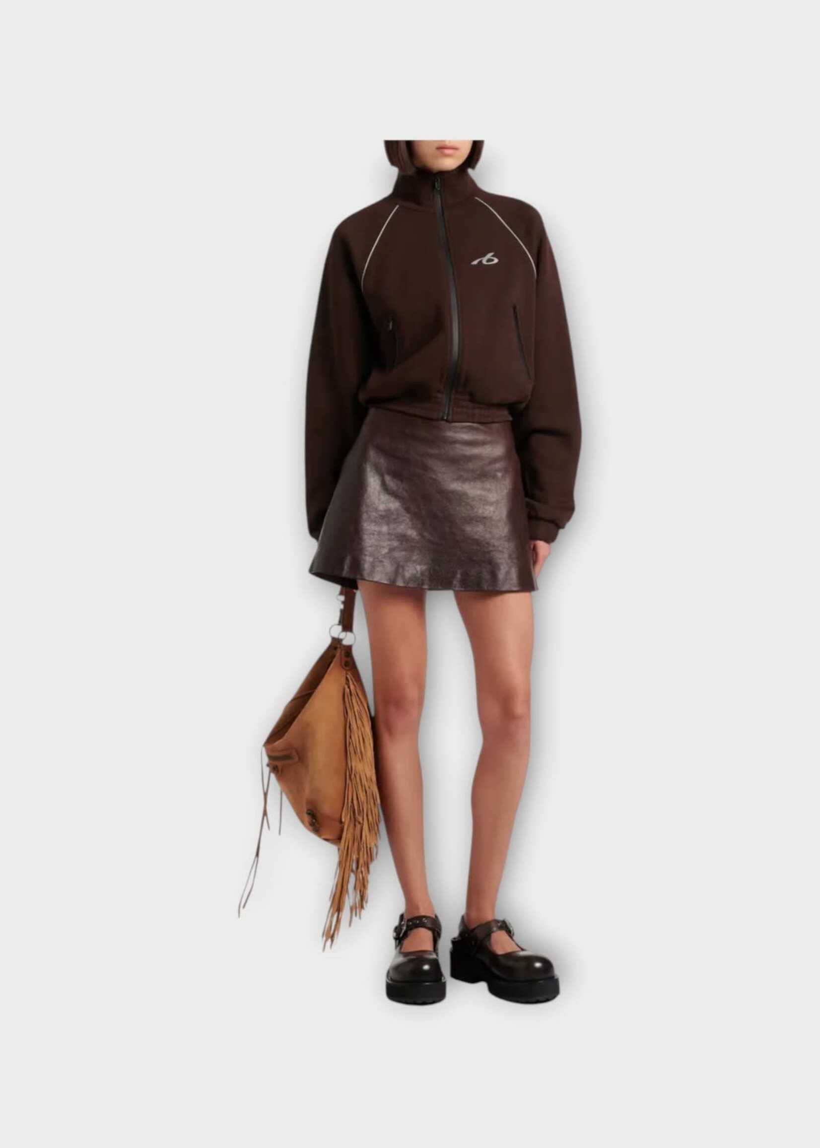 Balenciaga Balenciaga Skirt, Brown, Calf Leather Mini Skirt Coffee
