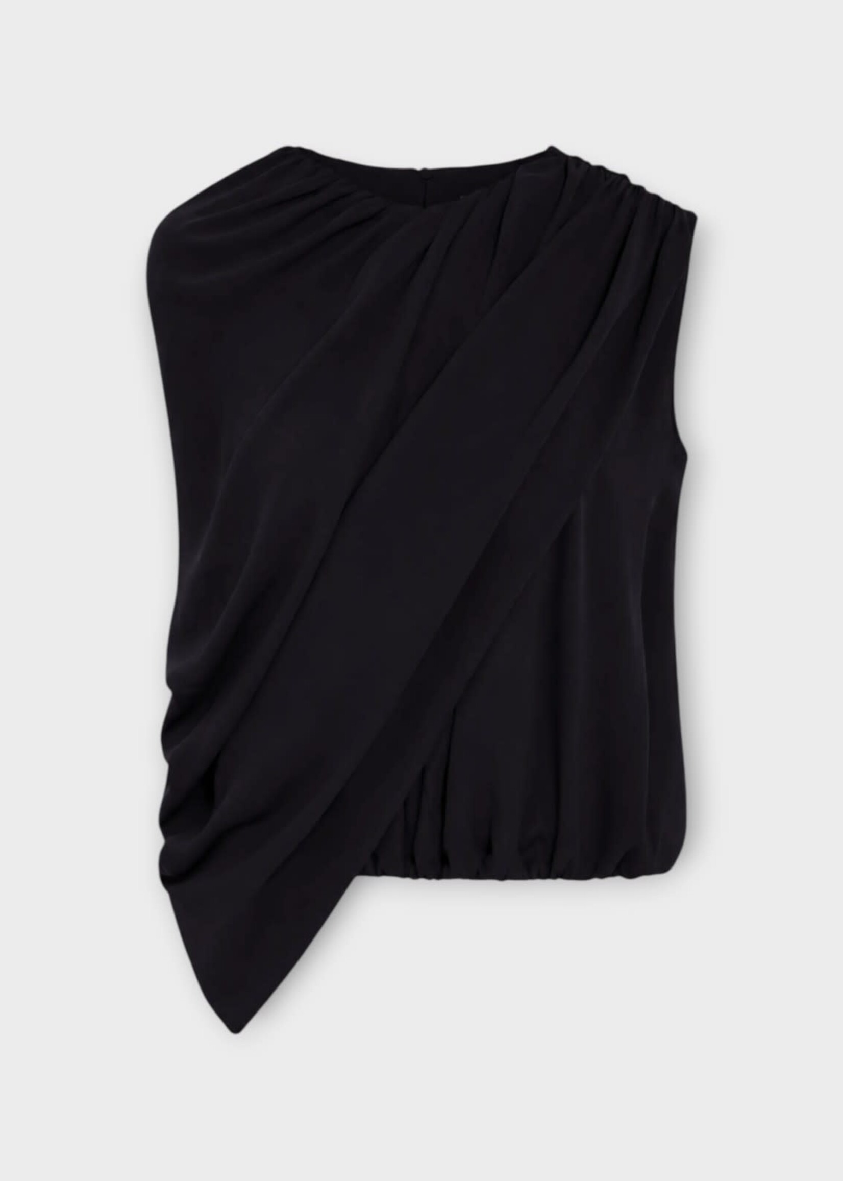 Balenciaga Balenciaga Top, Black, Silk Draped Cape Top in Black