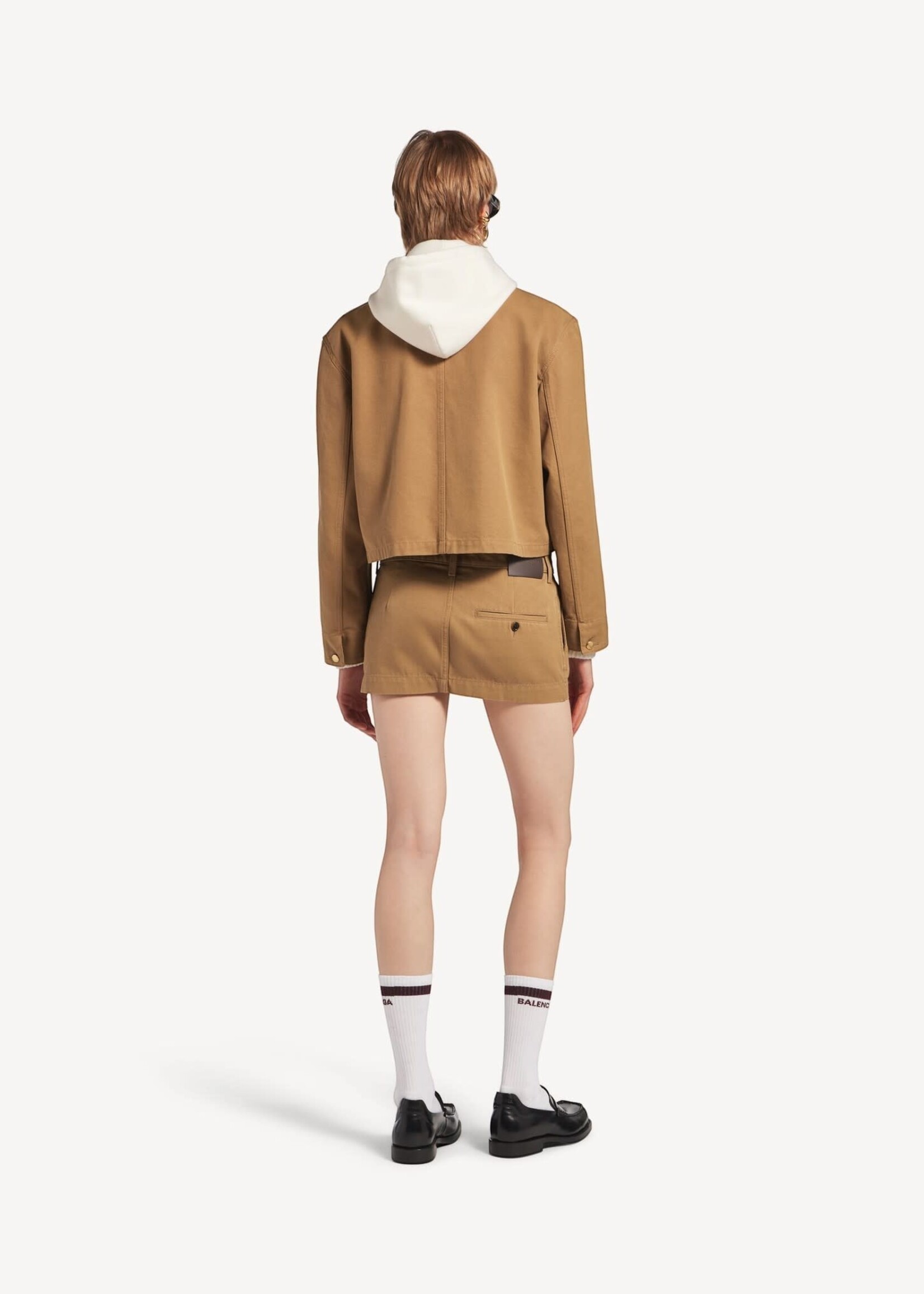 Balenciaga Balenciaga Jacket, Beige, Cotton Cropped Workwear Jacket in Beige w/ Chest Pocket