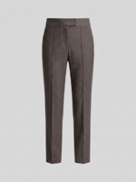 Valentino Valentino Trousers, Grey, Silk & Wool High Waist Textured Pants In Deep Stone