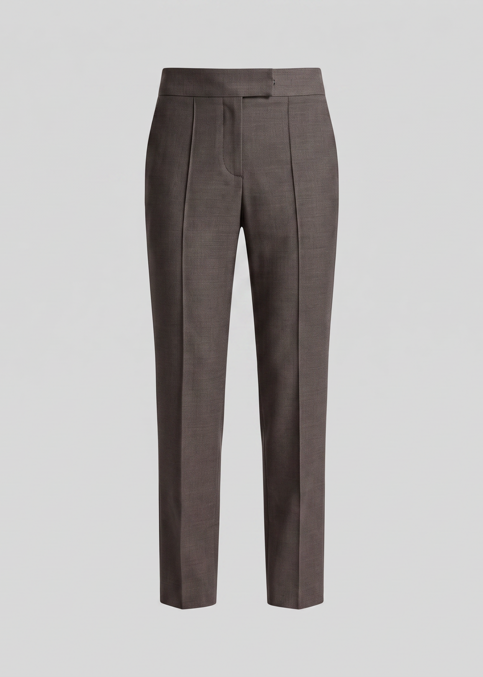 Valentino Valentino Trousers, Grey, Silk & Wool High Waist Textured Pants In Deep Stone