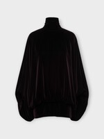 Valentino Valentino Top, Black, Velvet High Neck Top In Black