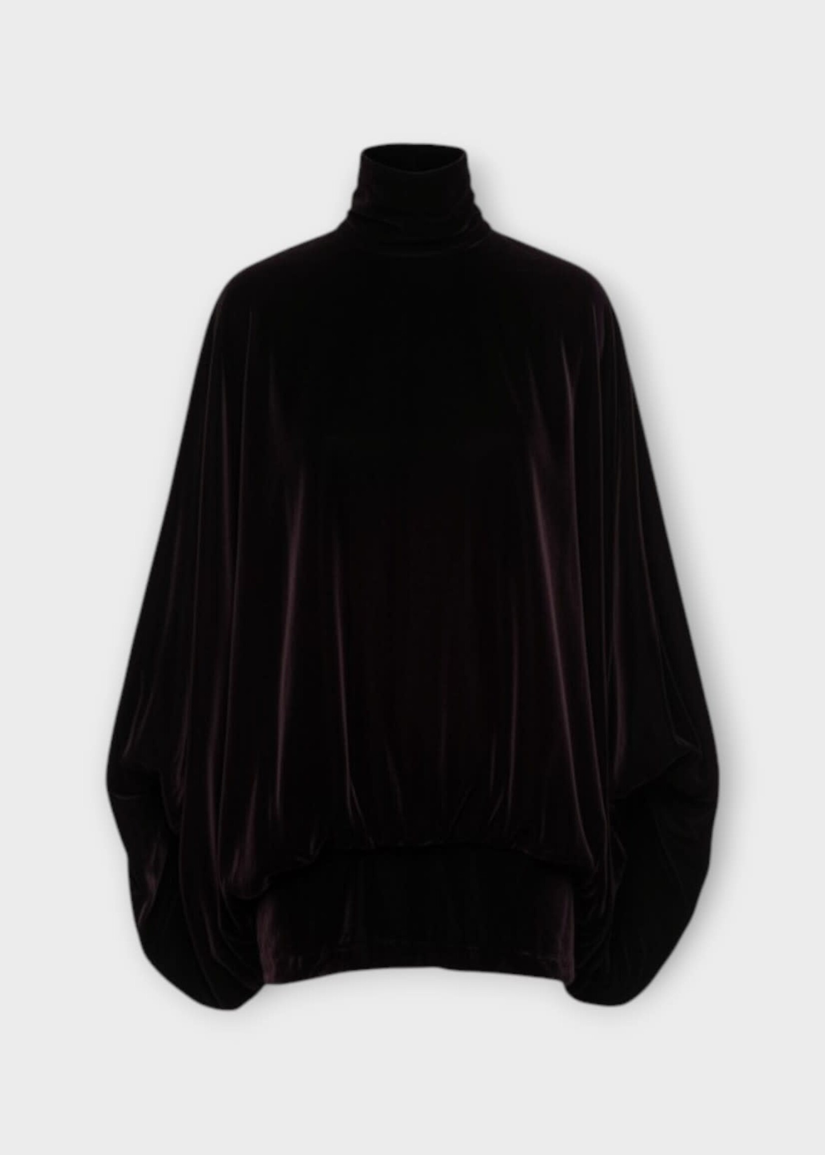Valentino Valentino Top, Black, Velvet High Neck Top In Black