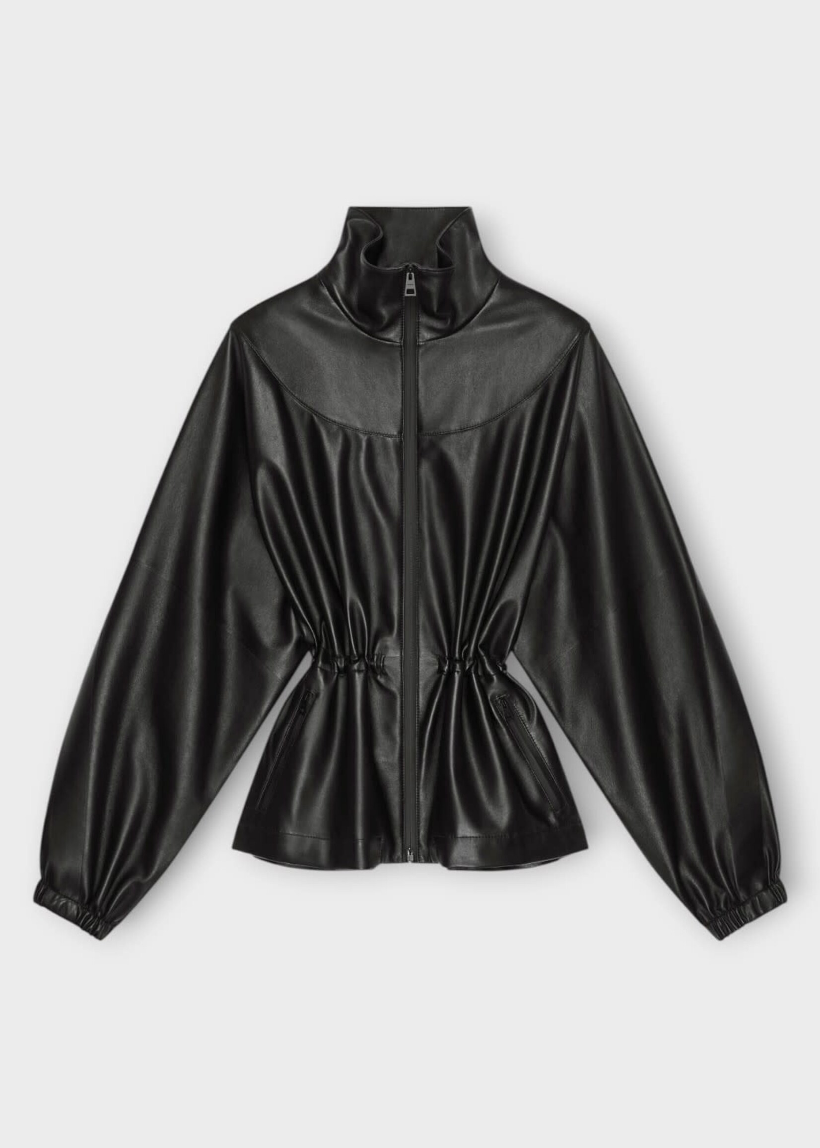 Givenchy Givenchy Jacket, Black, Leather High Neck Tracksuit Jacket In Black