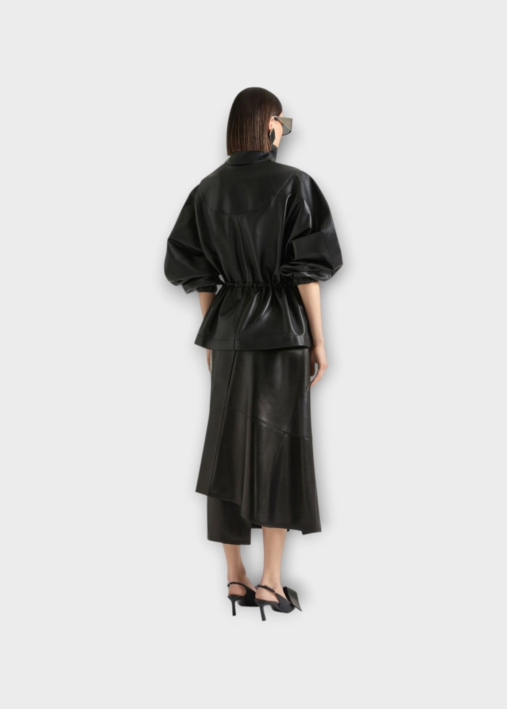 Givenchy Givenchy Jacket, Black, Leather High Neck Tracksuit Jacket In Black