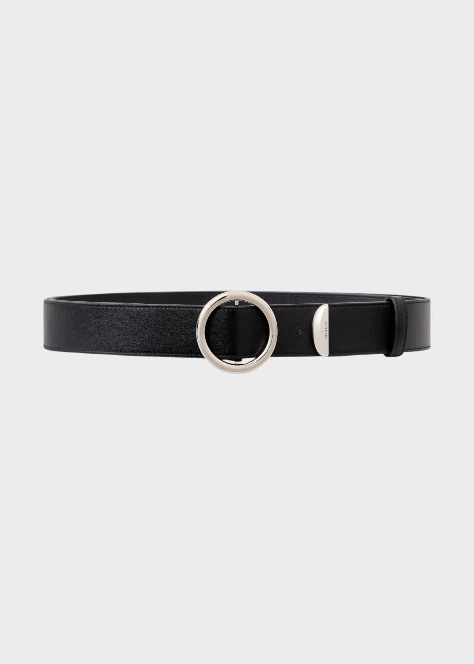 Givenchy Givenchy Belt, Black, Hoop Belt 40MM In Black w/ Silver Buckle