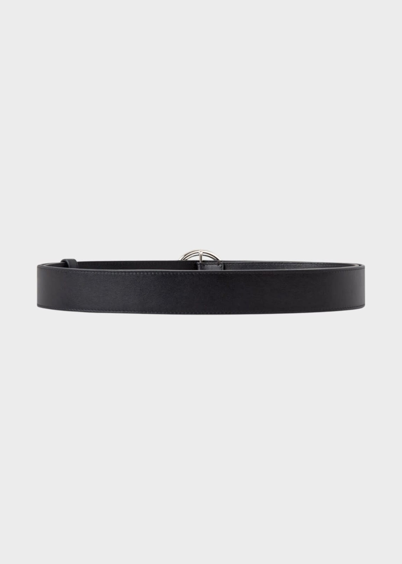 Givenchy Givenchy Belt, Black, Hoop Belt 40MM In Black w/ Silver Buckle
