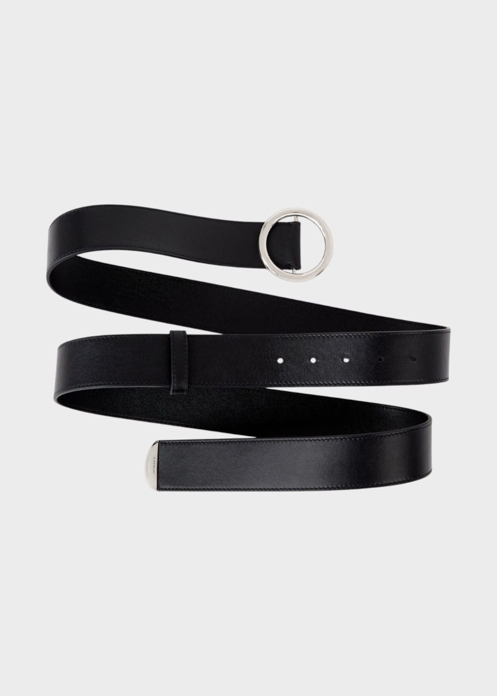 Givenchy Givenchy Belt, Black, Hoop Belt 40MM In Black w/ Silver Buckle