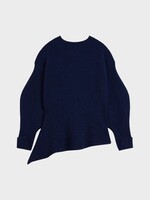 Givenchy Givenchy Knitwear, Blue, Crew Neck Asymmetric Long Jumper In Cobalt Blue