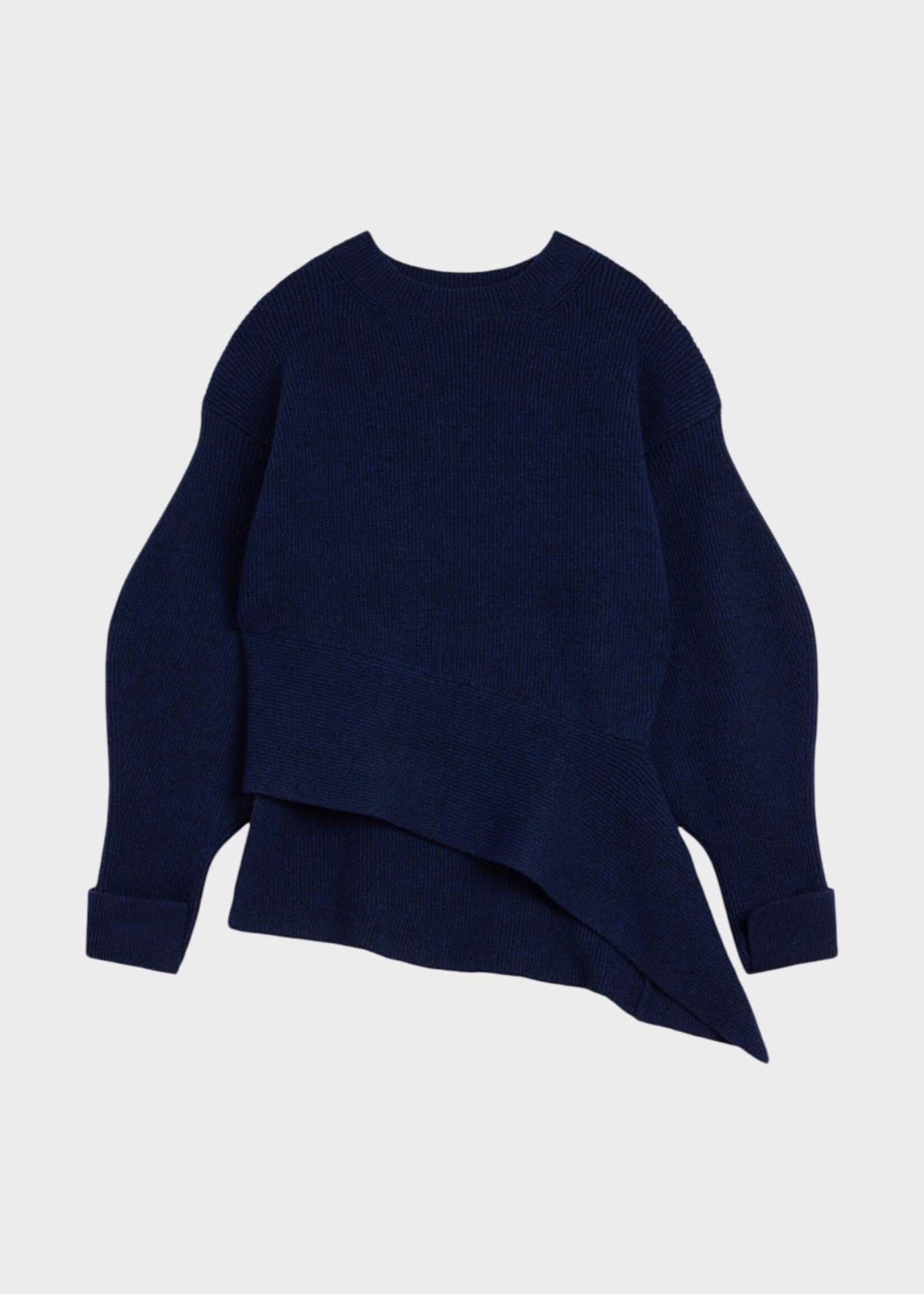 Givenchy Givenchy Knitwear, Blue, Crew Neck Asymmetric Long Jumper In Cobalt Blue