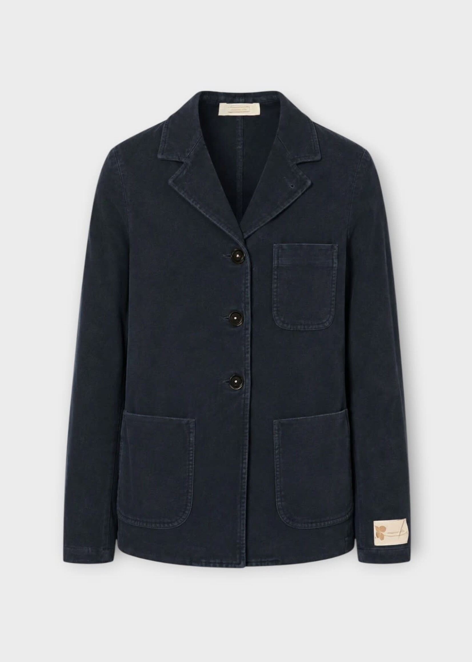 Massimo Alba Massimo Alba Jacket, Blue, Baglietto Cotton Single Breasted Blazer In Dark Blue w/ Patch Pockets